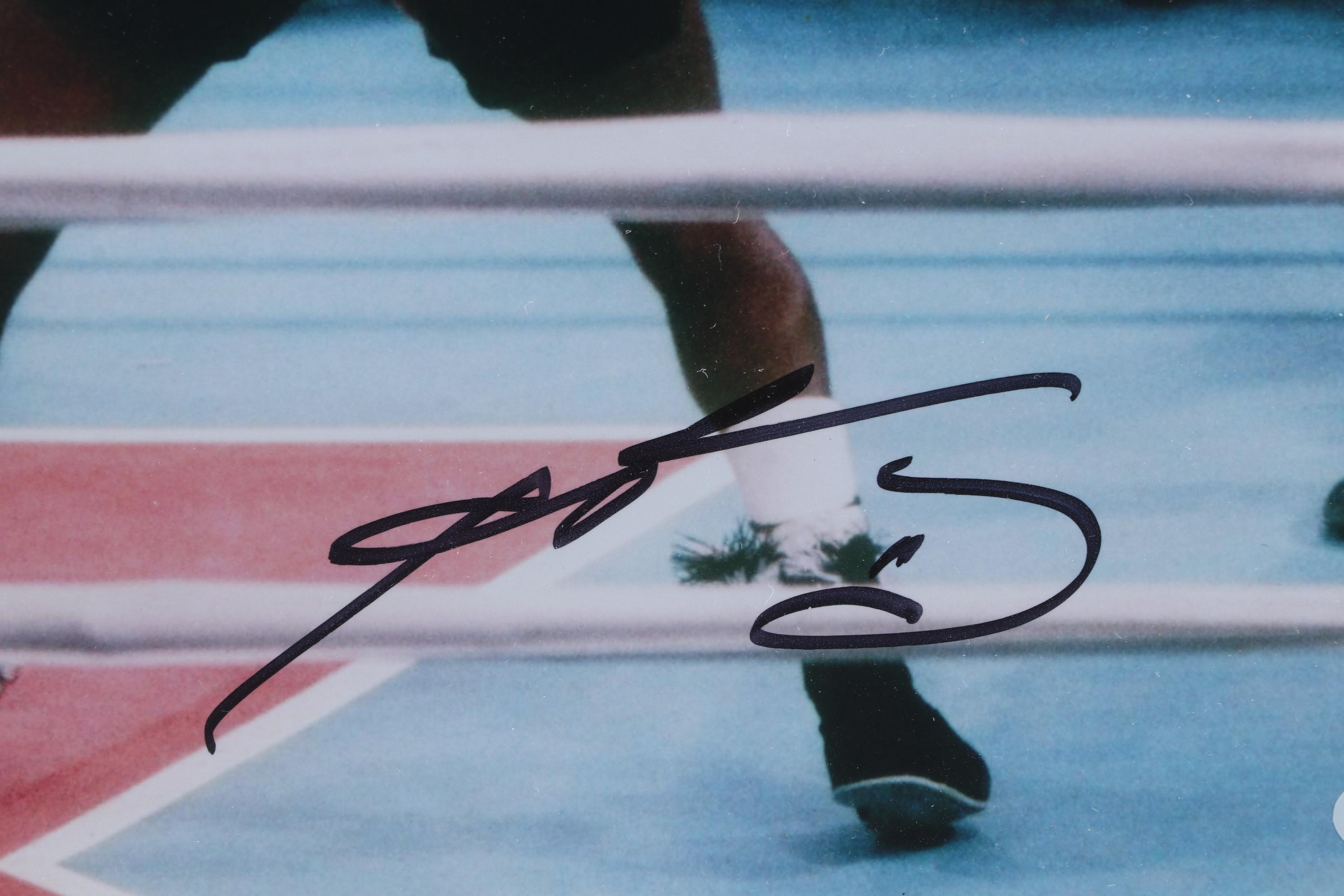 Roberto Duran and Sugar Ray Leonard Signed Framed Boxing Photo Print, PSA/DNA