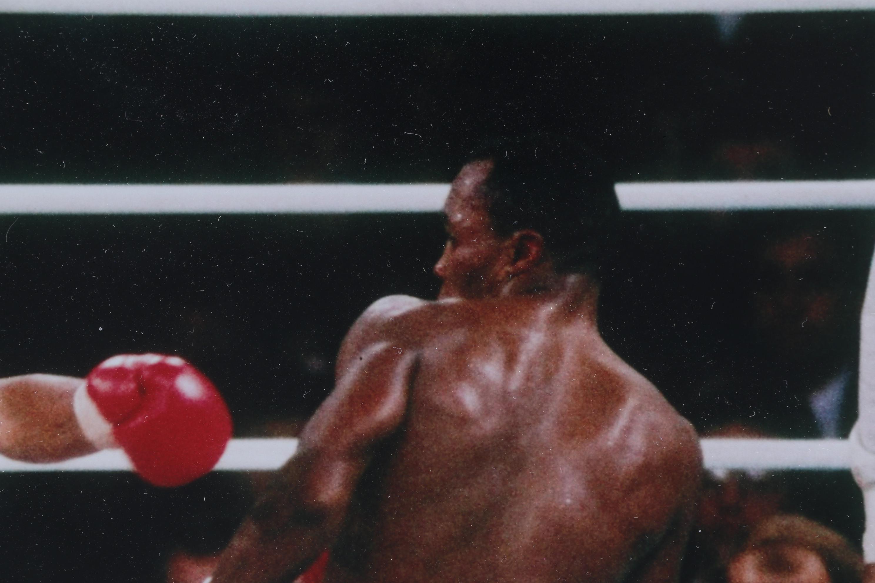 Roberto Duran and Sugar Ray Leonard Signed Framed Boxing Photo Print, PSA/DNA