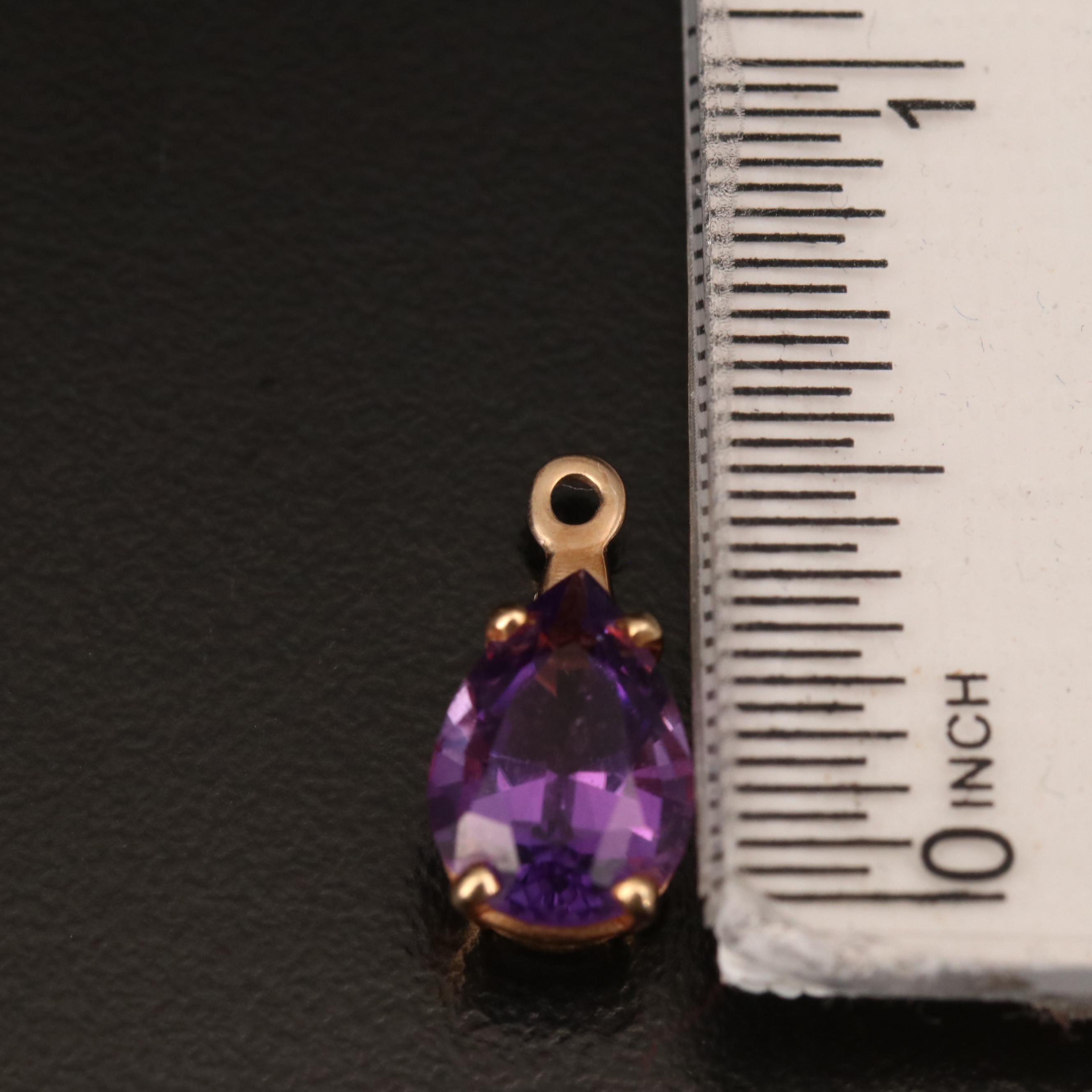 14K Rose Gold Pear Faceted Earring Enhancers