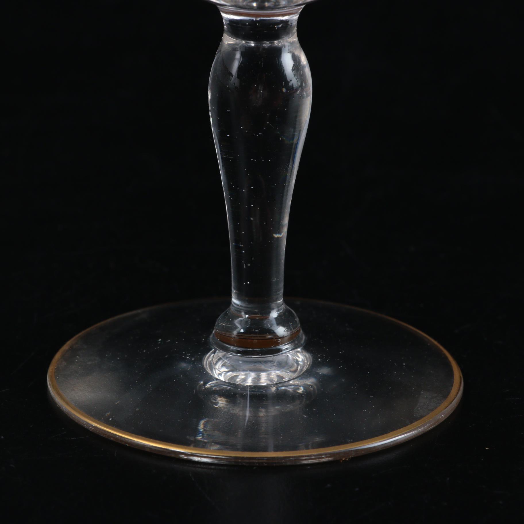 Glastonbury-Lotus "Minton" Gold Encrusted Champagne Coupes