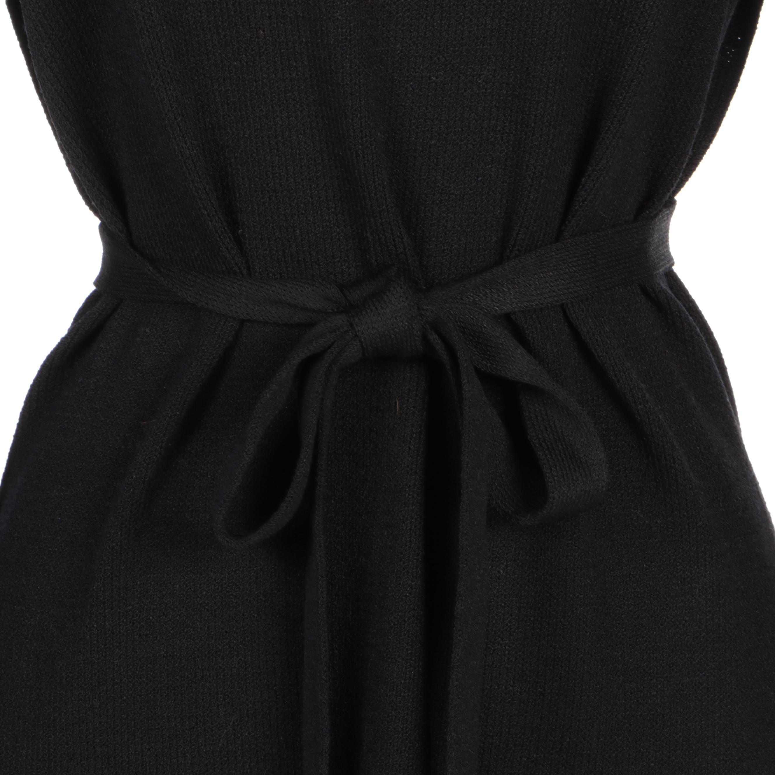 St. John Collection by Marie Gray Black Knit Dress and Jacket with Belts