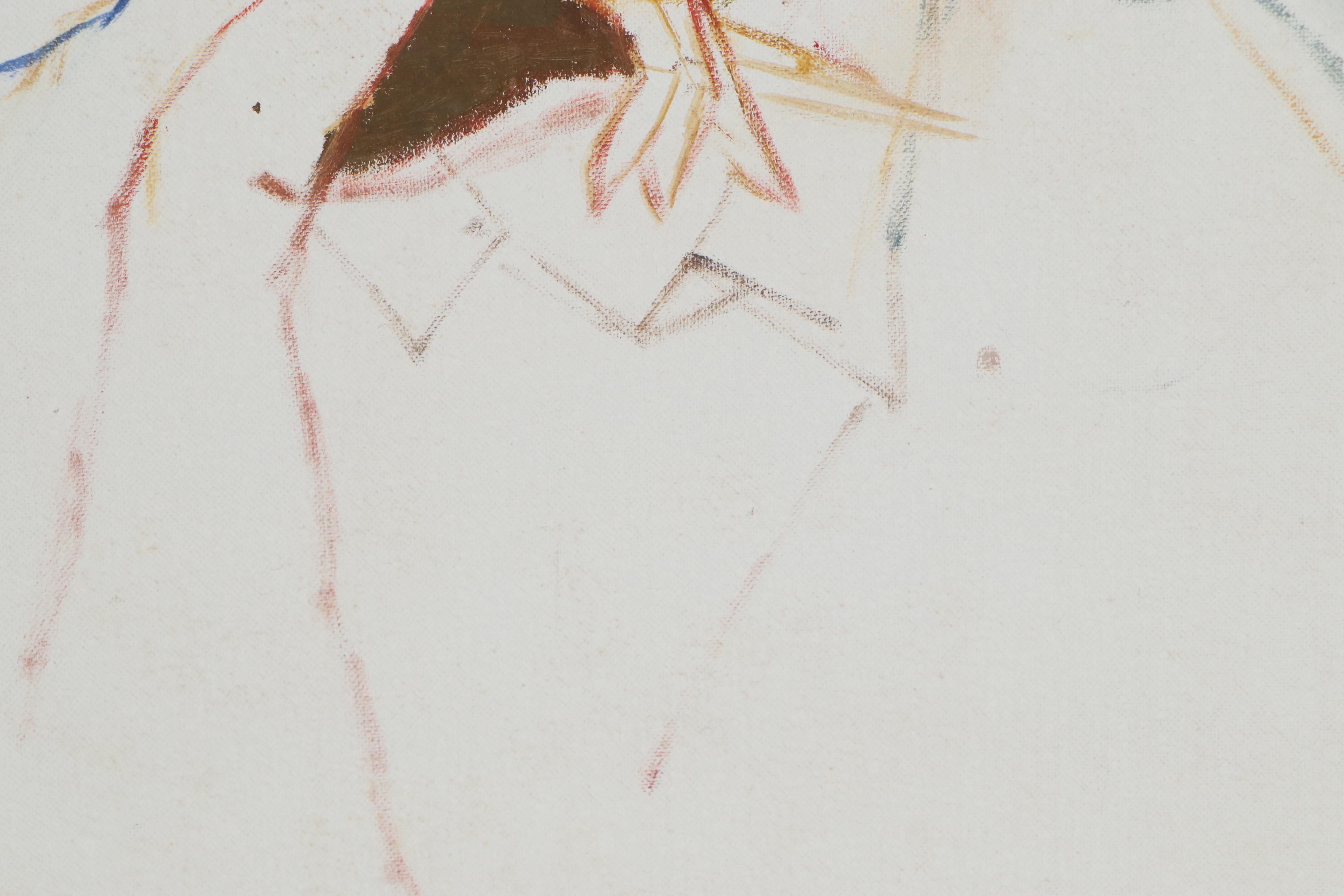 Ann Owen Oil Sketch of Woman, Late 20th Century