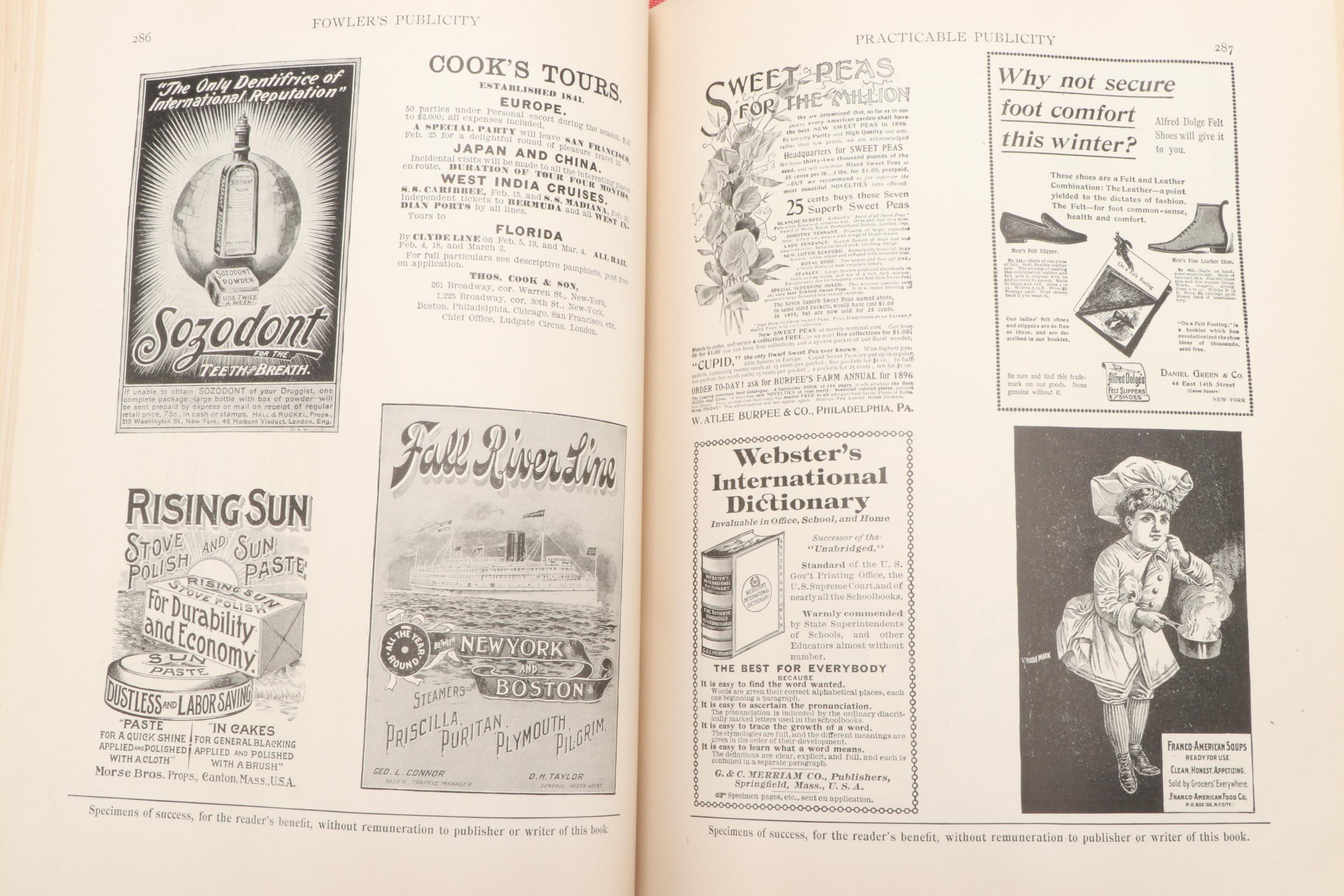 Illustrated "Fowler's Publicity" by Nathaniel C. Fowler Jr., 1897