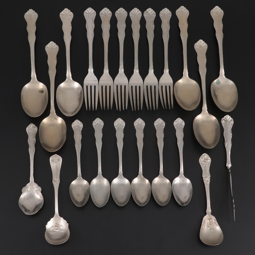 Quaker Valley Mfg. Co. Silver Plate Flatware, Late 19th/Early 20th Century