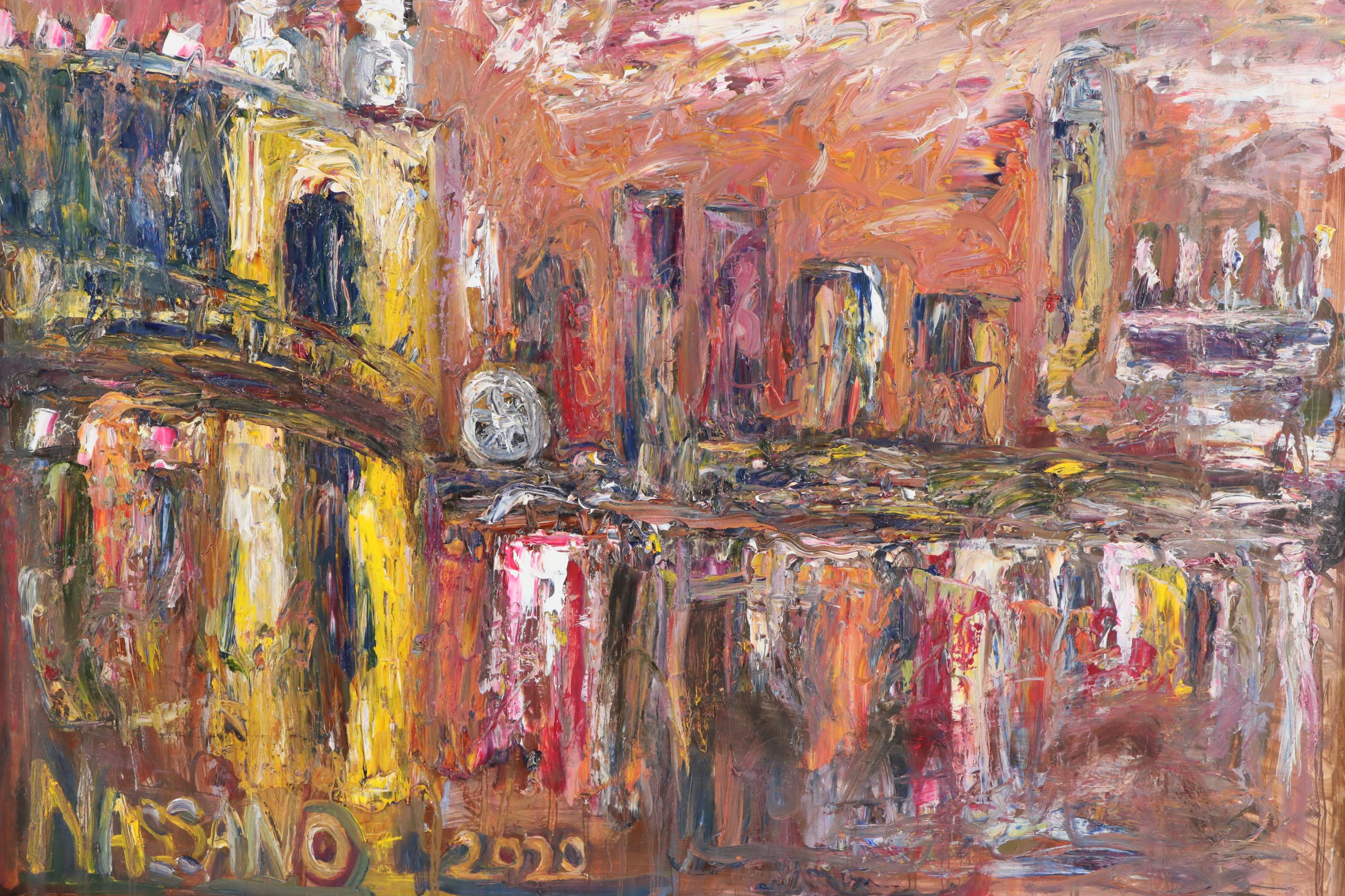 Steve Nassano Oil Painting "Cincinnati at Night"