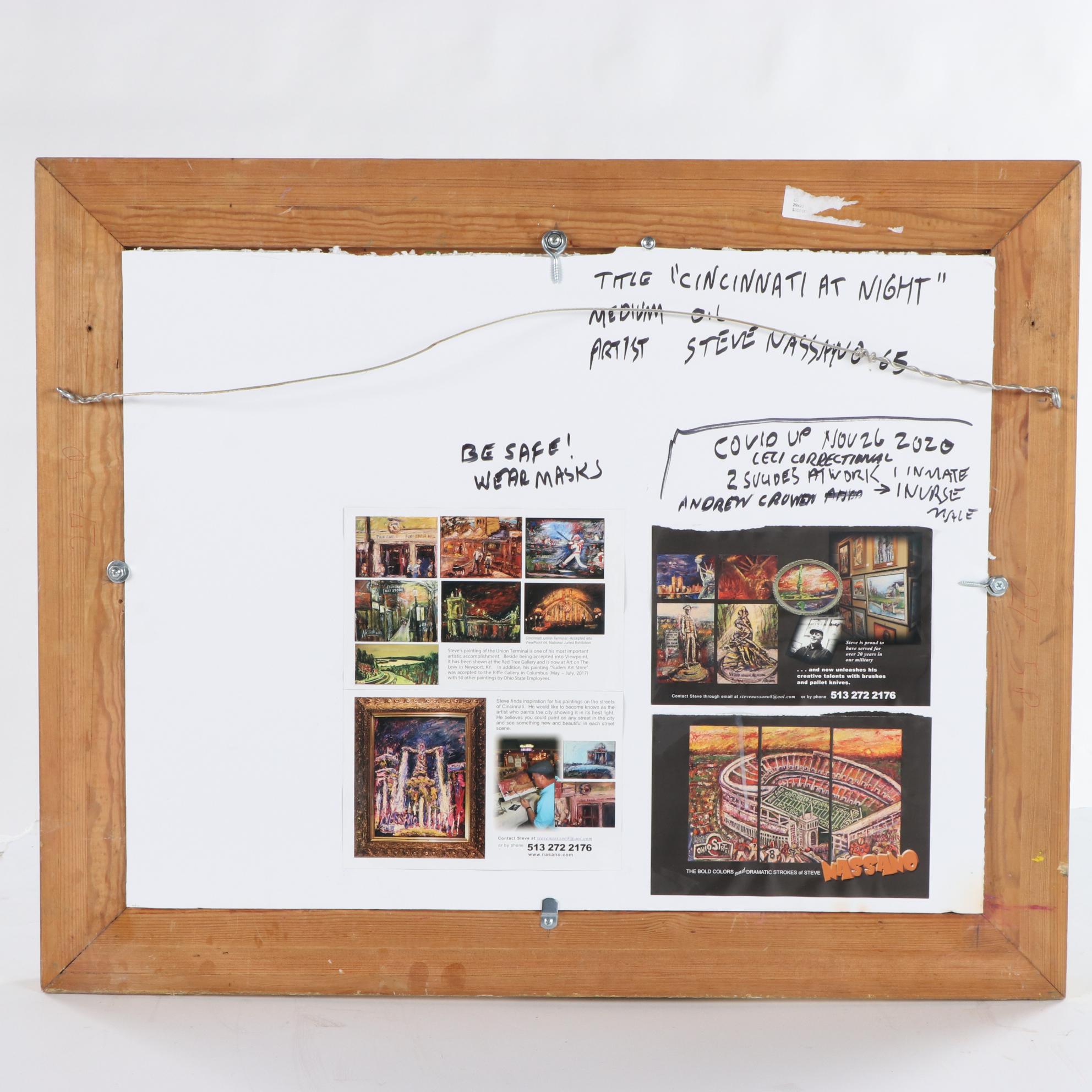 Steve Nassano Oil Painting "Cincinnati at Night"