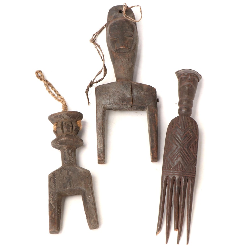 West African Style Heddle Pulleys and Comb