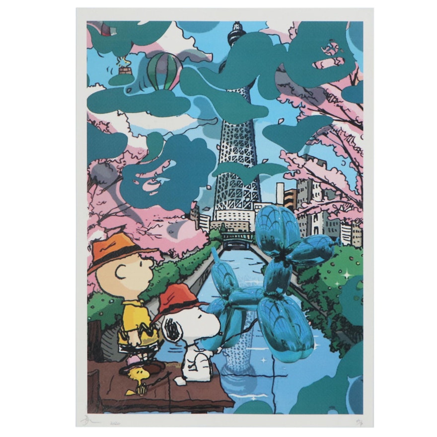 Death NYC Offset Lithograph of Peanuts and Koons at Tokyo Skytree, 2020