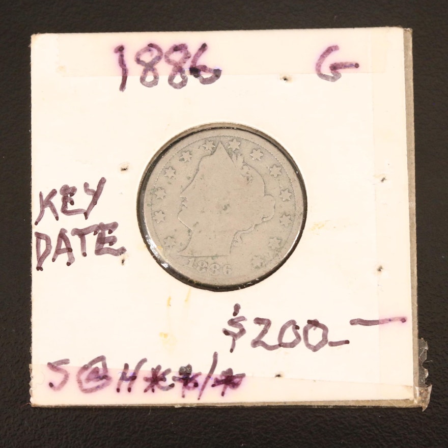 Key Date 1886 Liberty "V" Nickel