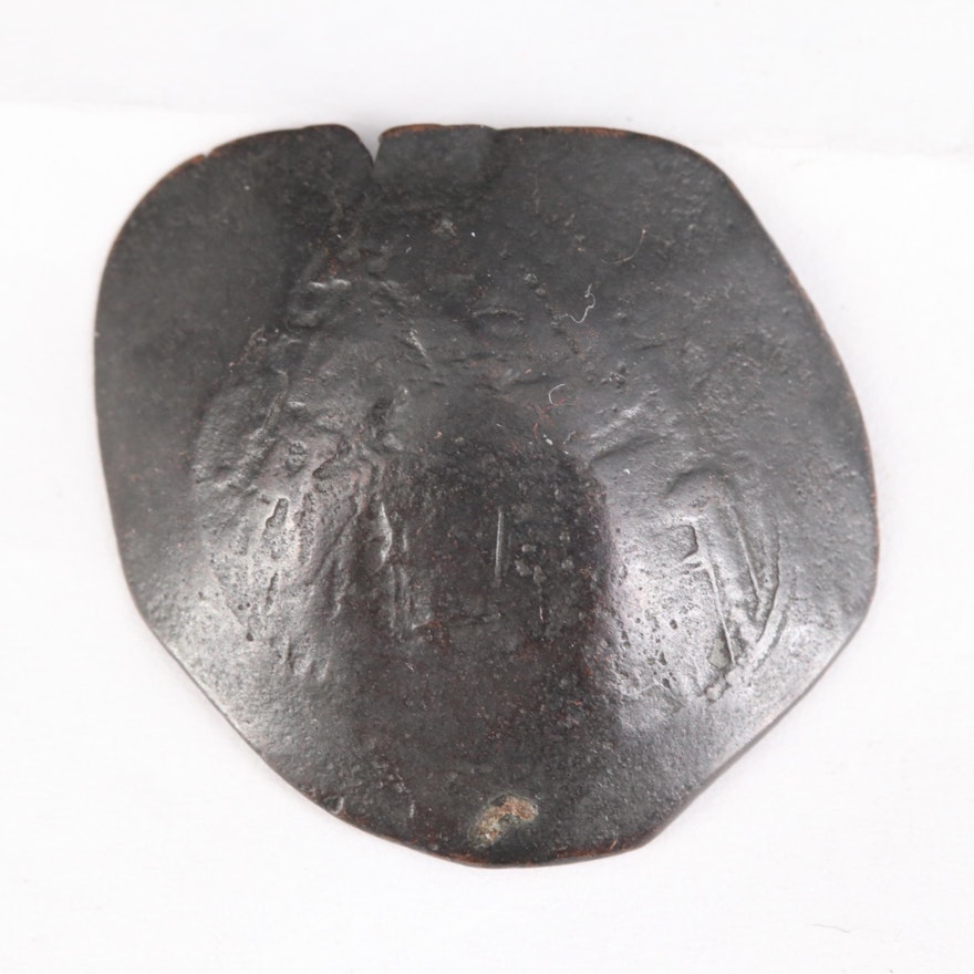 Ancient Byzantine Billon Aspron Trachy Coin of Issac II, Angelus, ca. 1185