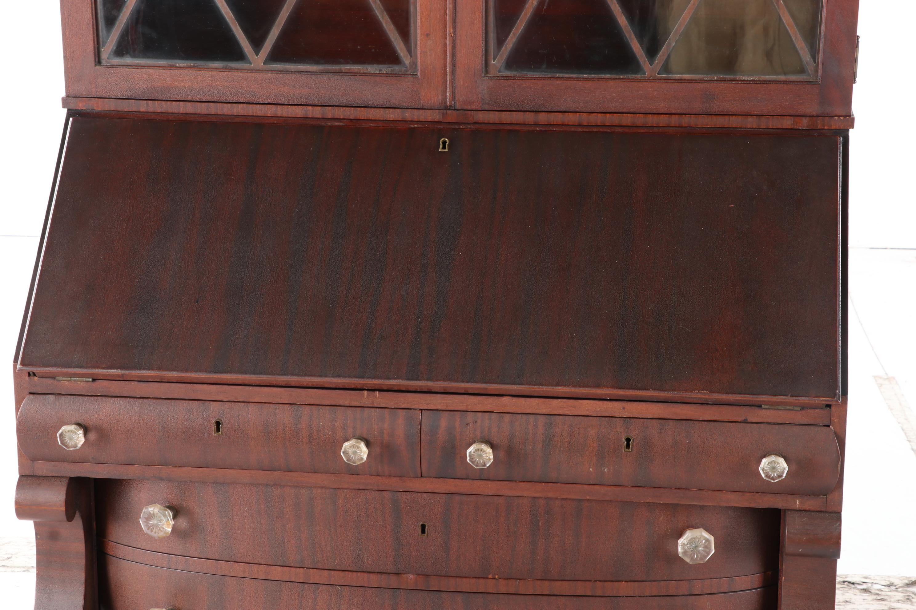Empire Style Mahogany Secretary Desk, Early 20th Century