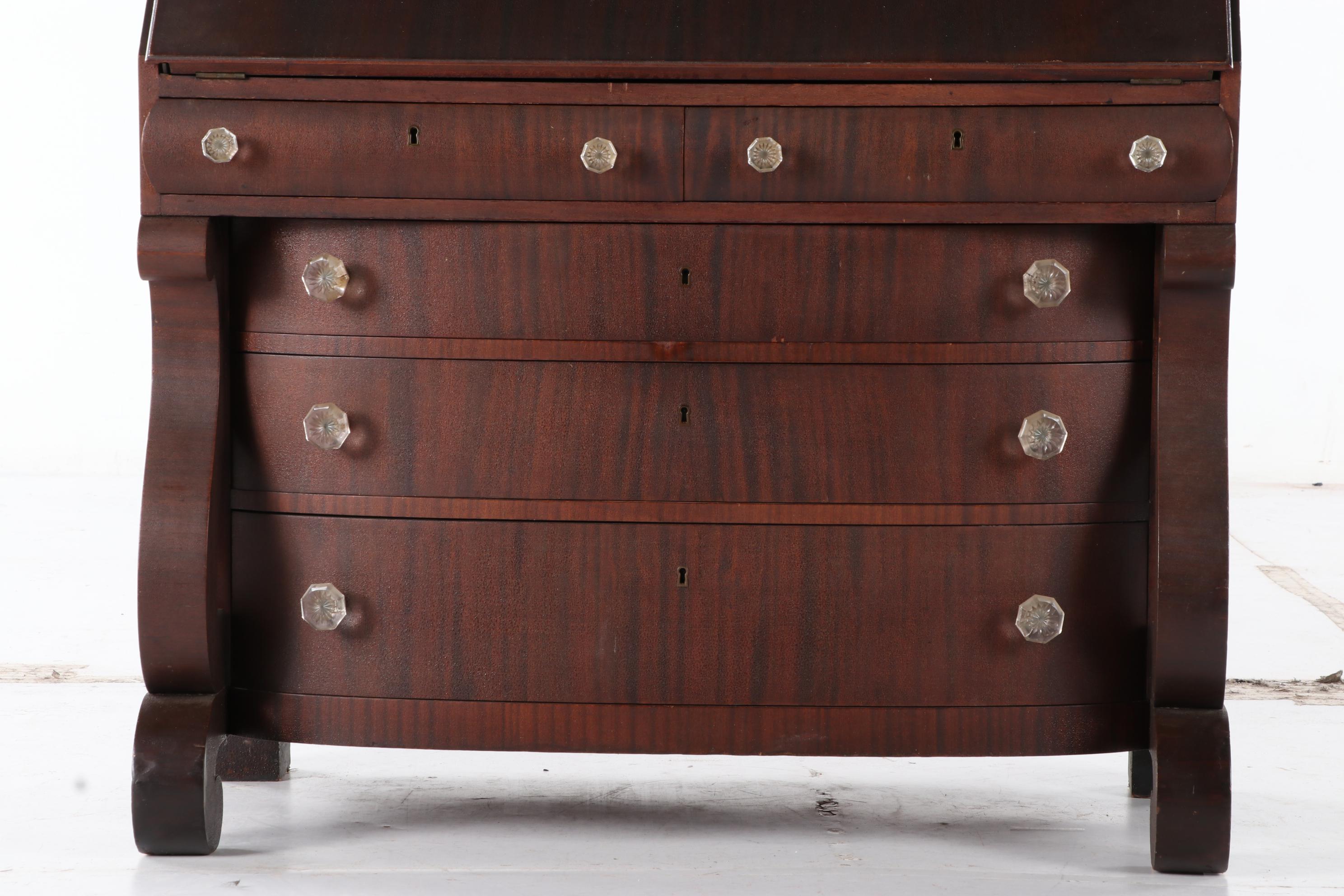 Empire Style Mahogany Secretary Desk, Early 20th Century