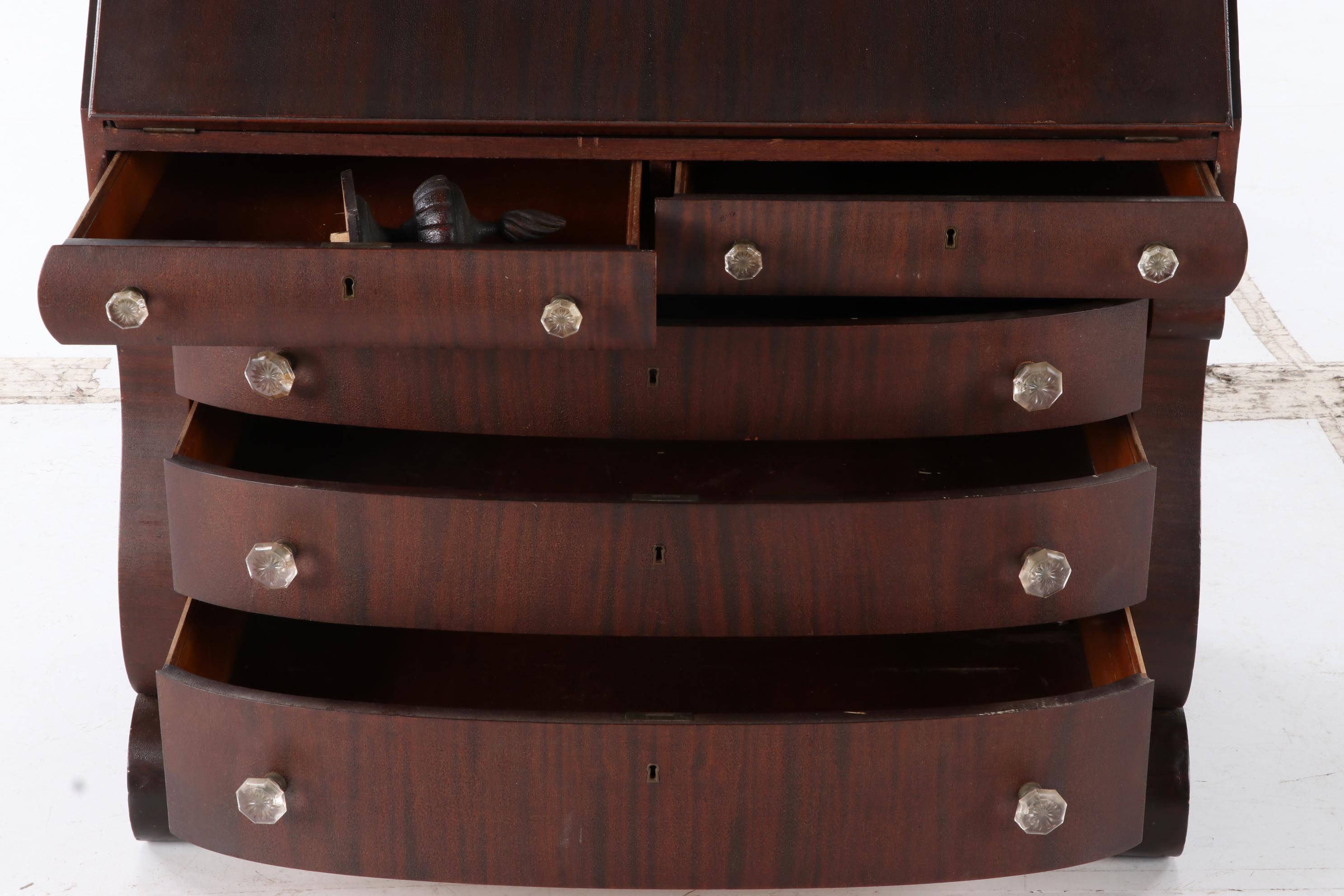 Empire Style Mahogany Secretary Desk, Early 20th Century