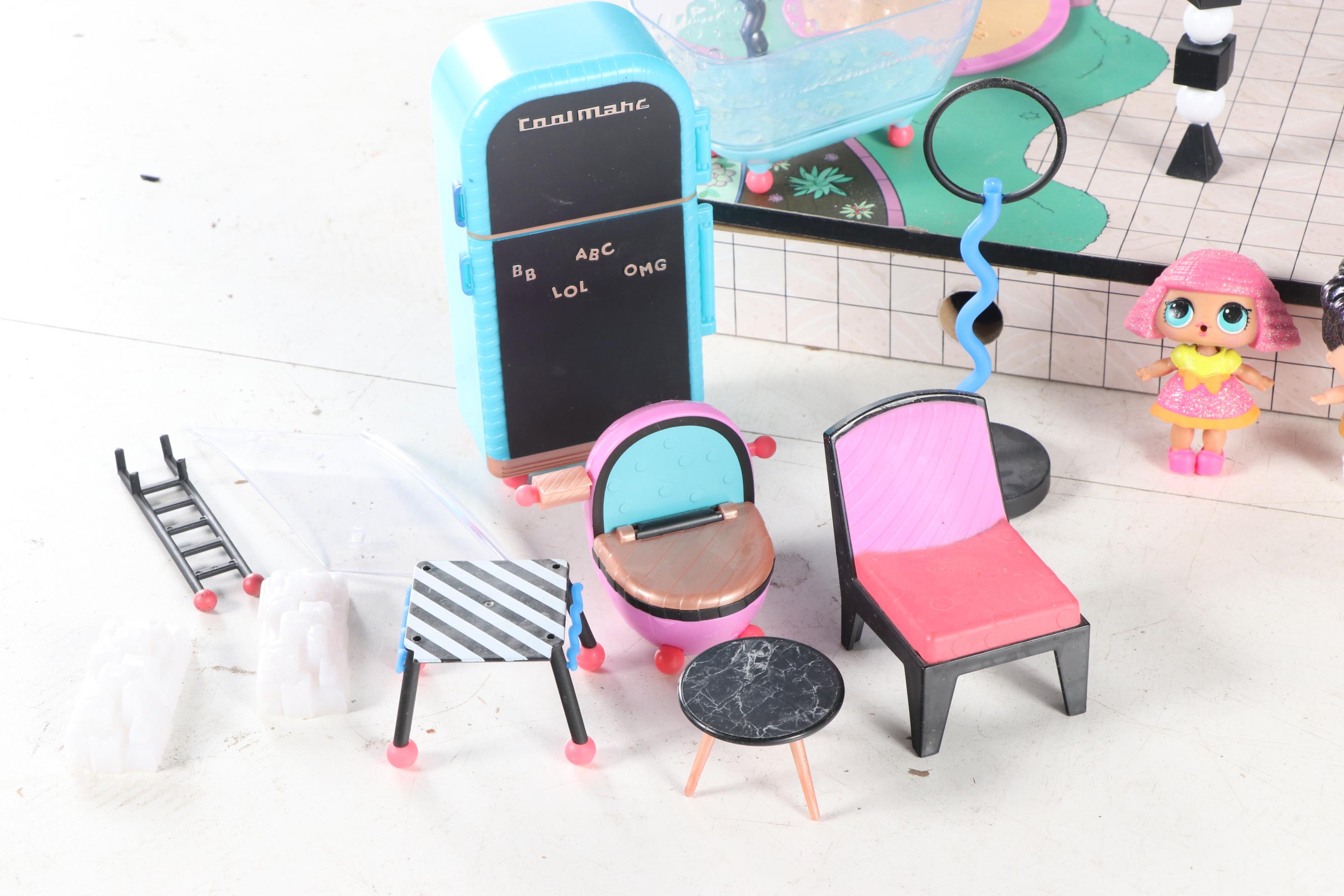 LOL Dolls "O.M.G. House" Wooden Playhouse with Accessories and Dolls