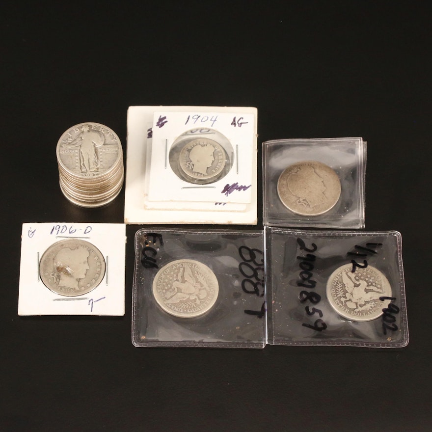 Twenty-One Silver Dimes and Quarters, 1902–1930