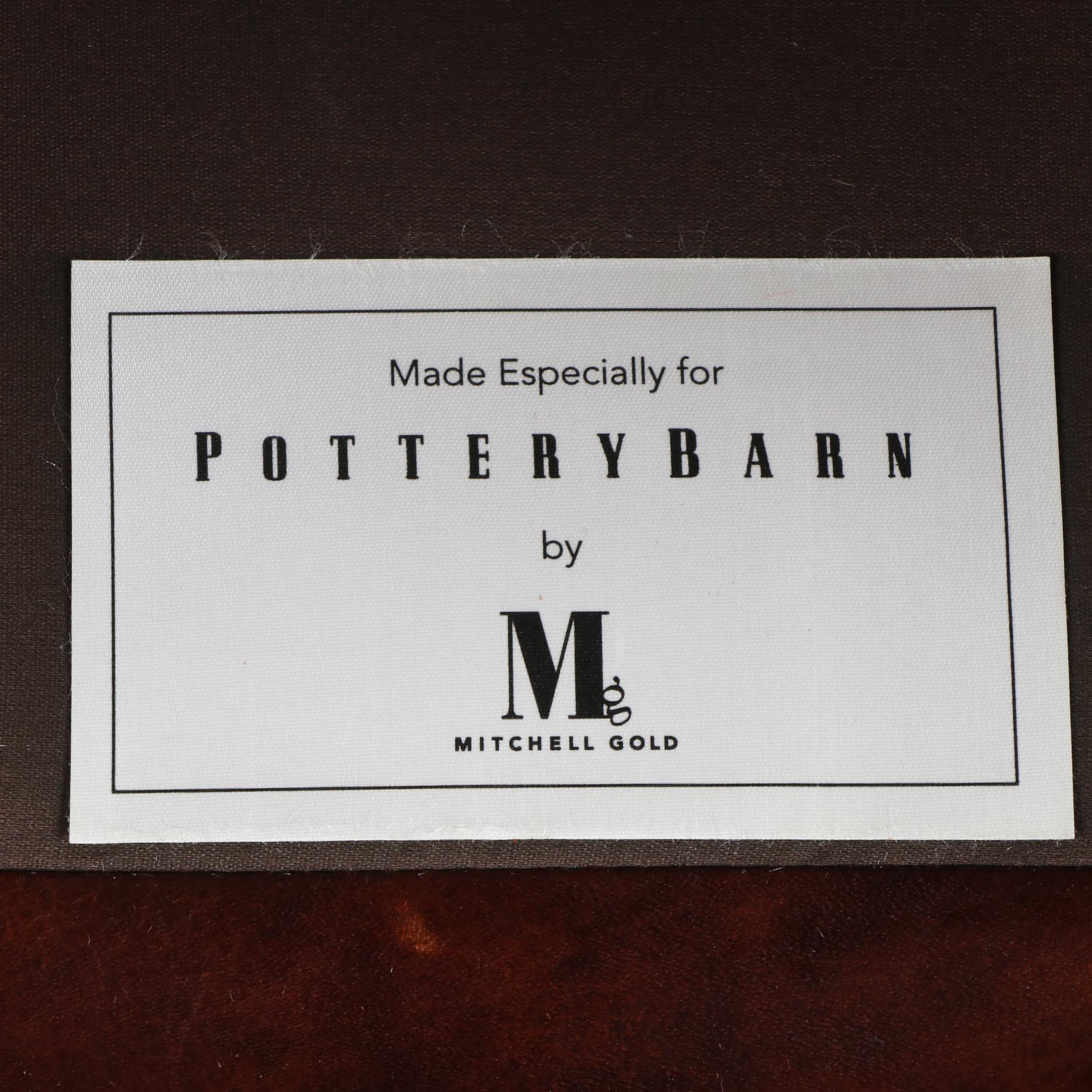 Mitchell Gold for Pottery Barn Art Deco Style Brown Leather Club Chair