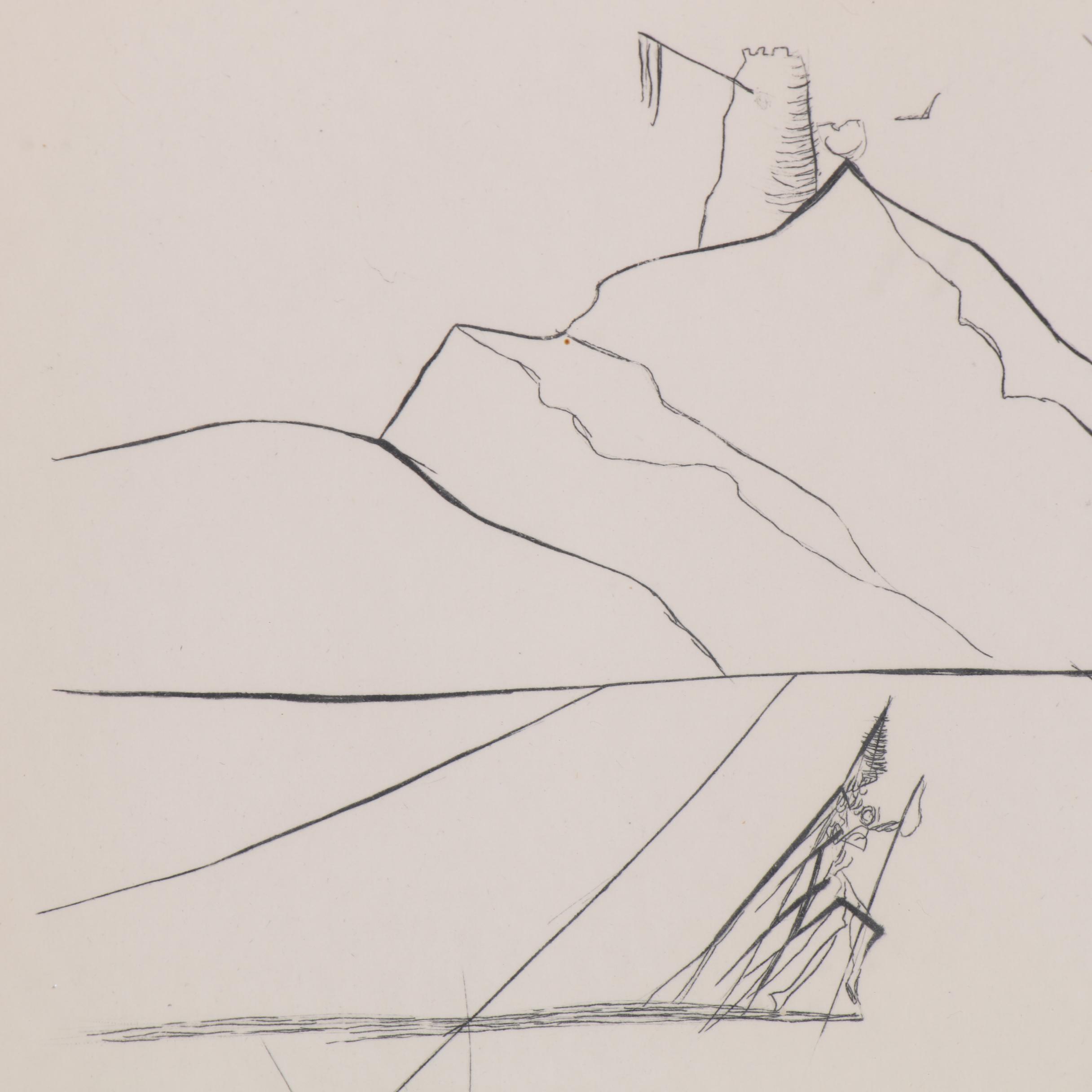 Salvador Dalí Second Edition Etching "The Lady and the Unicorn"