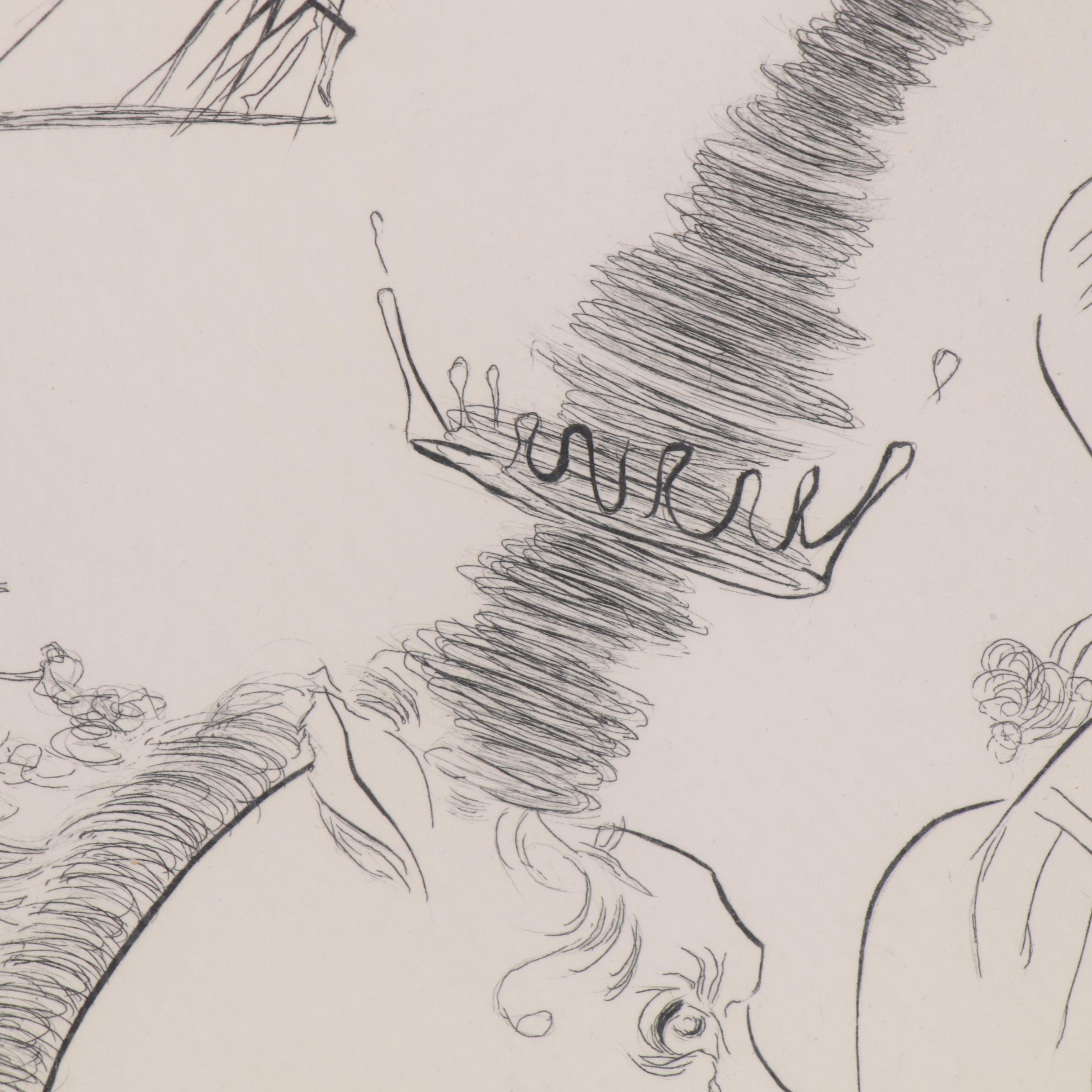 Salvador Dalí Second Edition Etching "The Lady and the Unicorn"