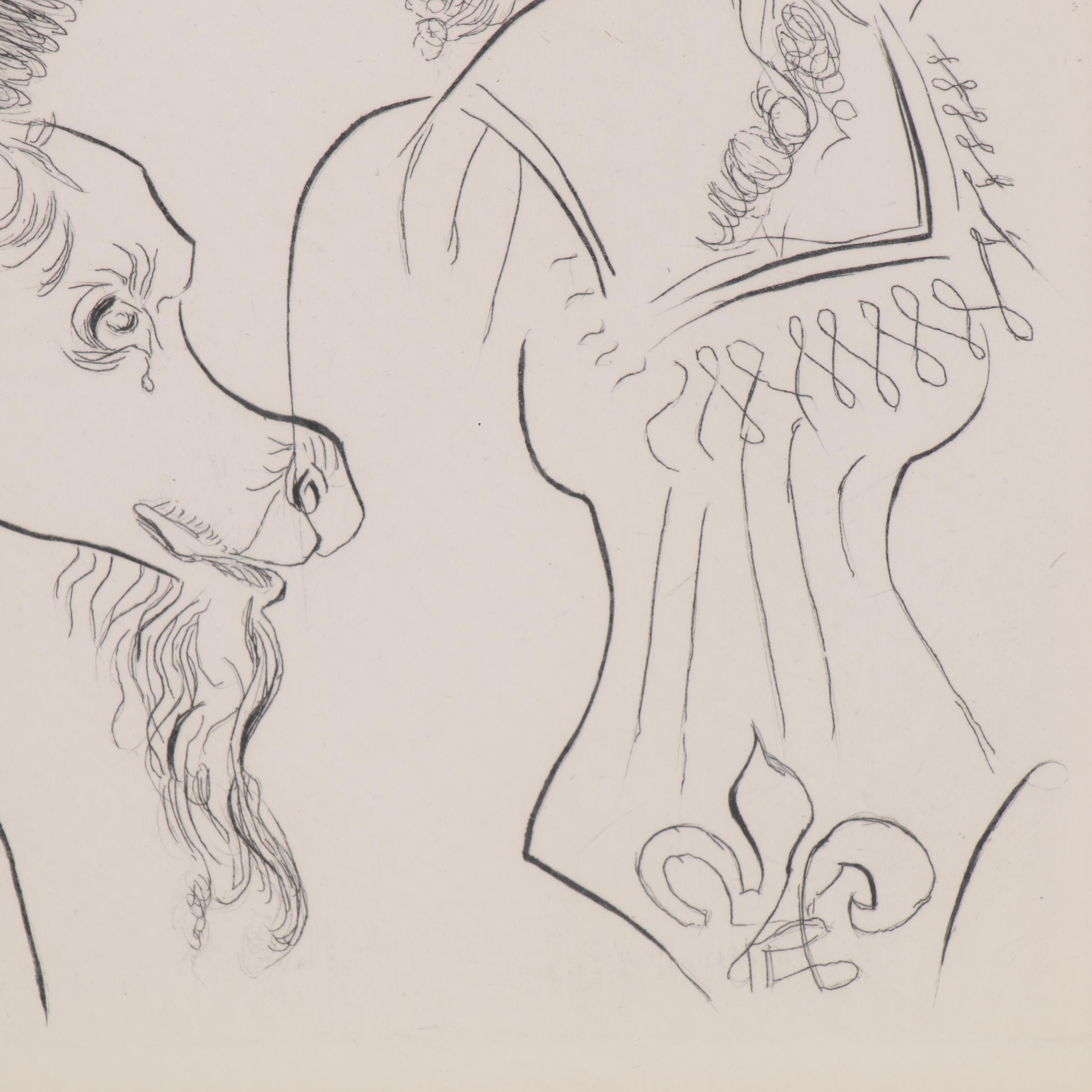 Salvador Dalí Second Edition Etching "The Lady and the Unicorn"