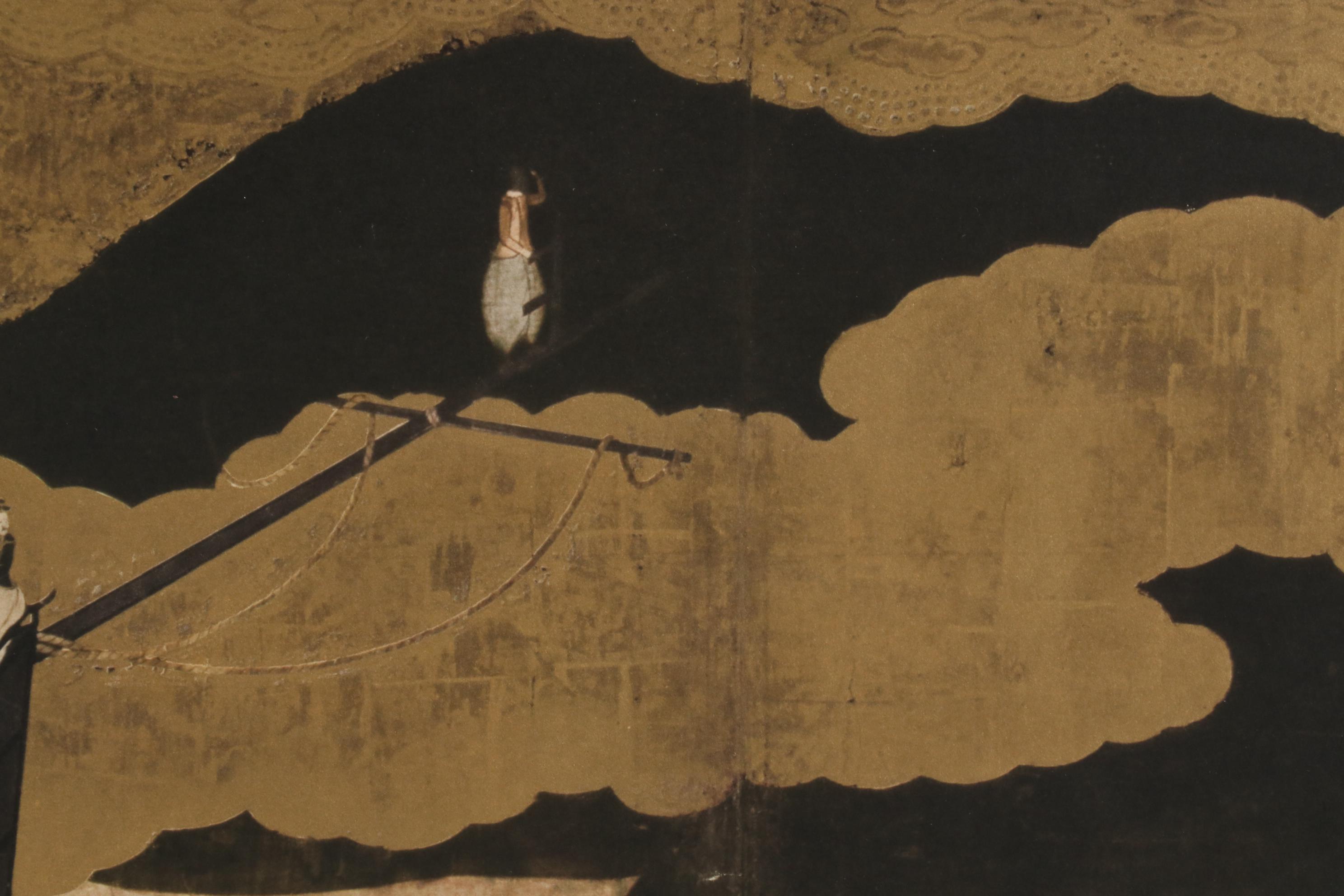 Turner Wall Accessory Reproduction Print of Edo Nanban Screen, Mid 20th Century