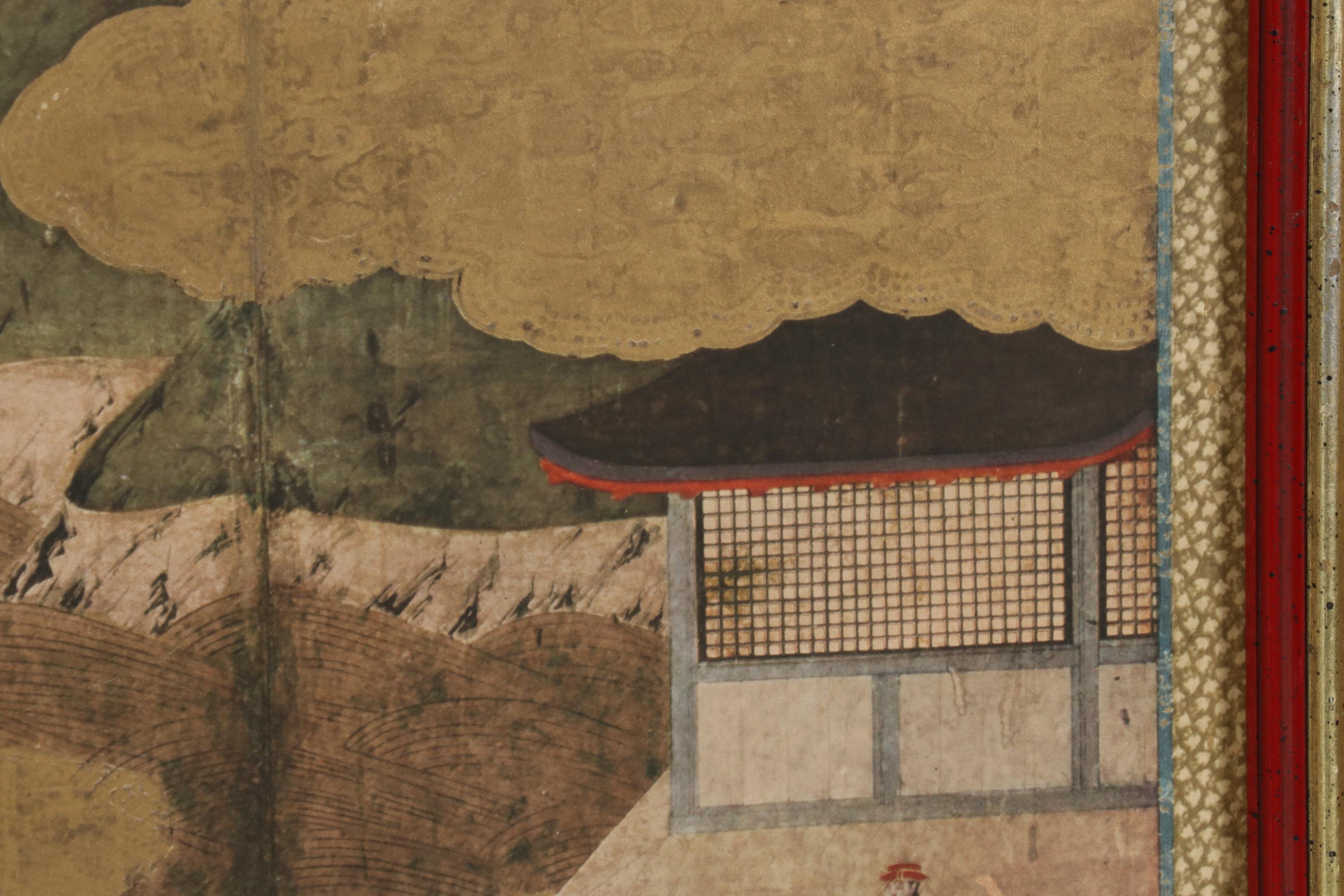 Turner Wall Accessory Reproduction Print of Edo Nanban Screen, Mid 20th Century