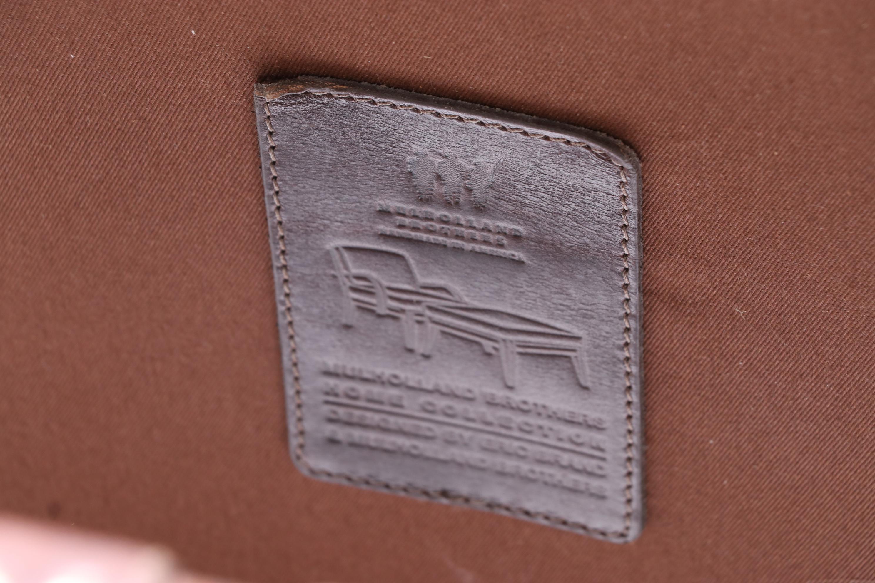 Eric Brand for Mulholland Brothers Hardwood and Brown Leather Two-Tier Bench