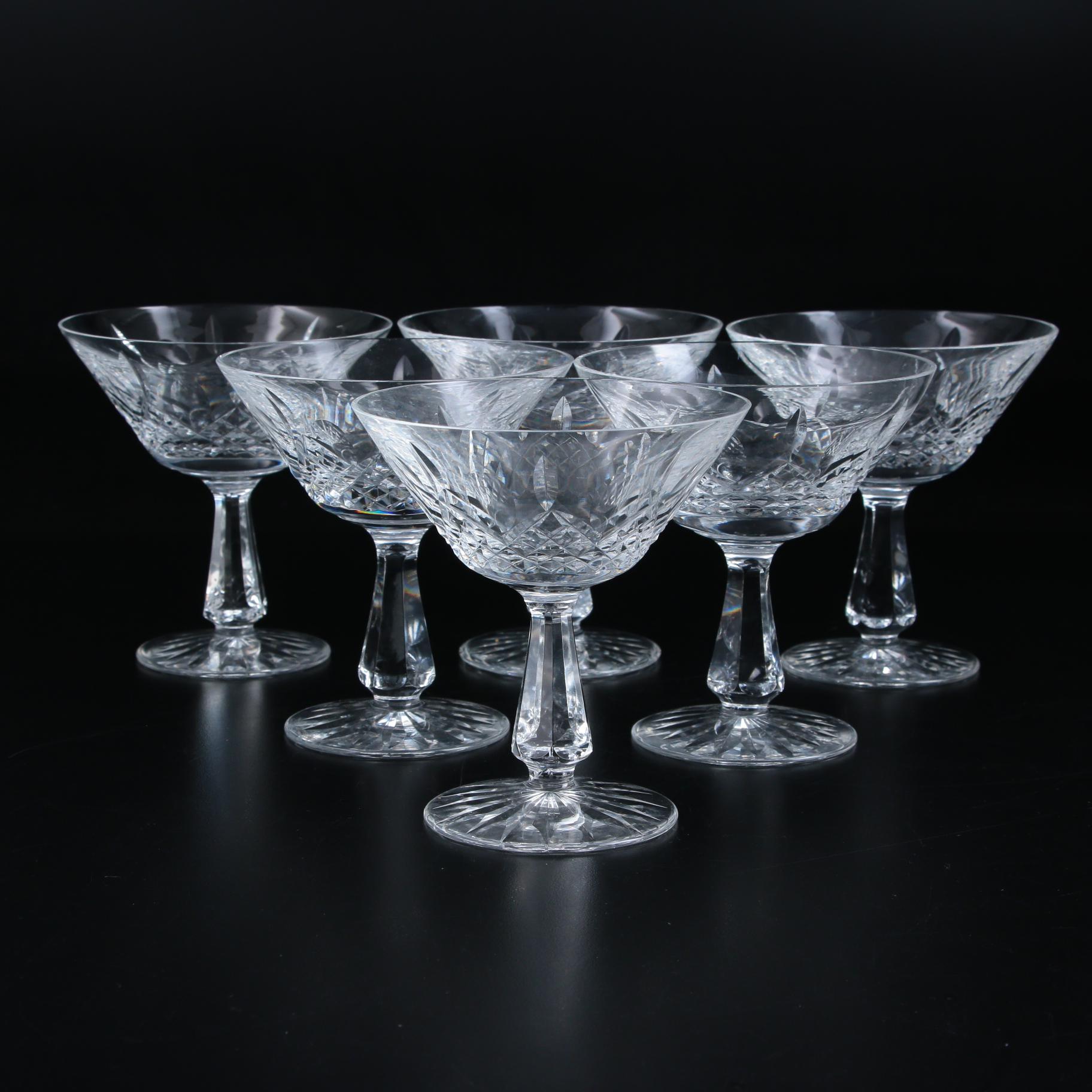 Waterford Crystal "Kenmare" Champagne Coupes, Late 20th Century