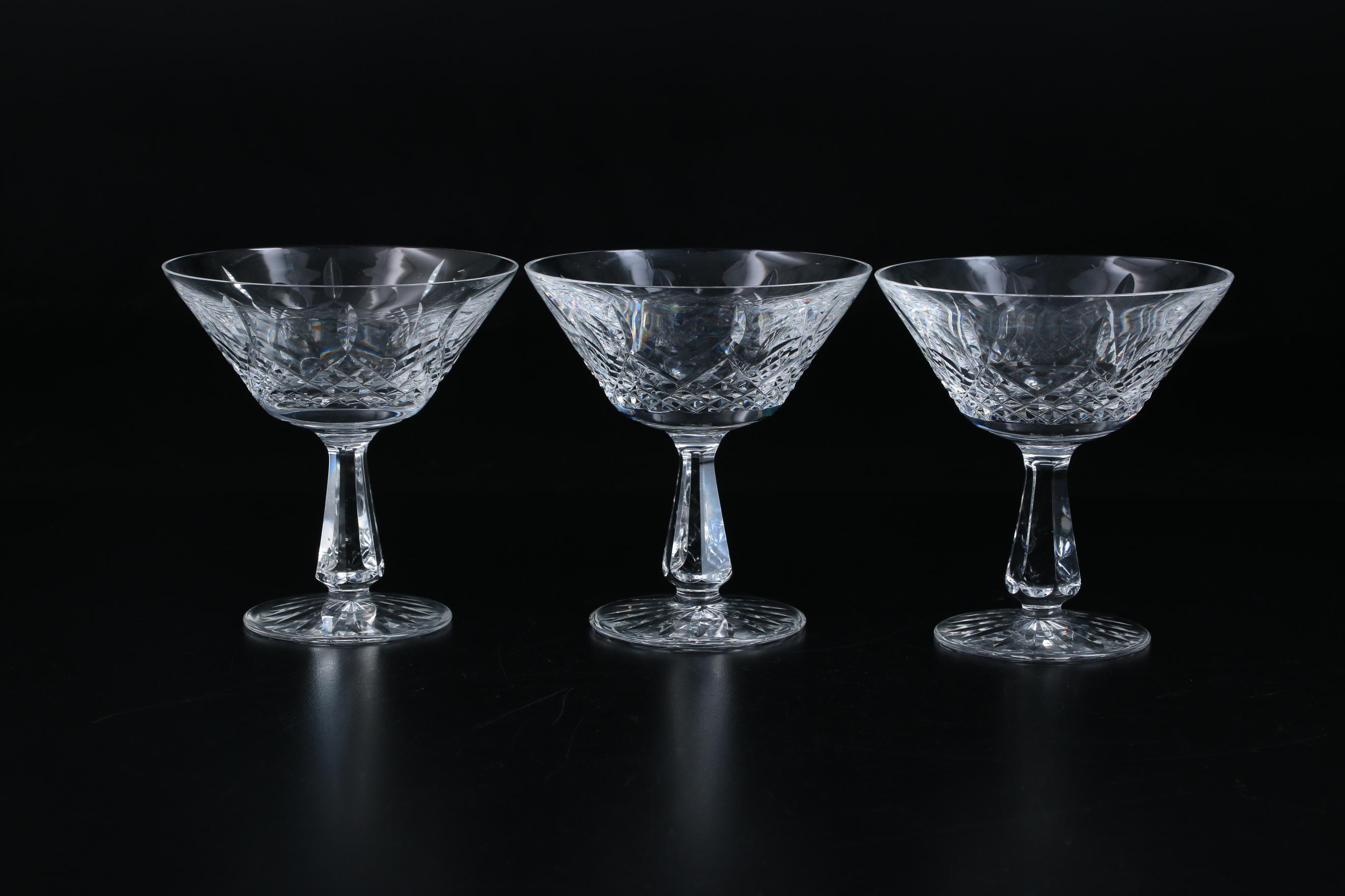 Waterford Crystal "Kenmare" Champagne Coupes, Late 20th Century