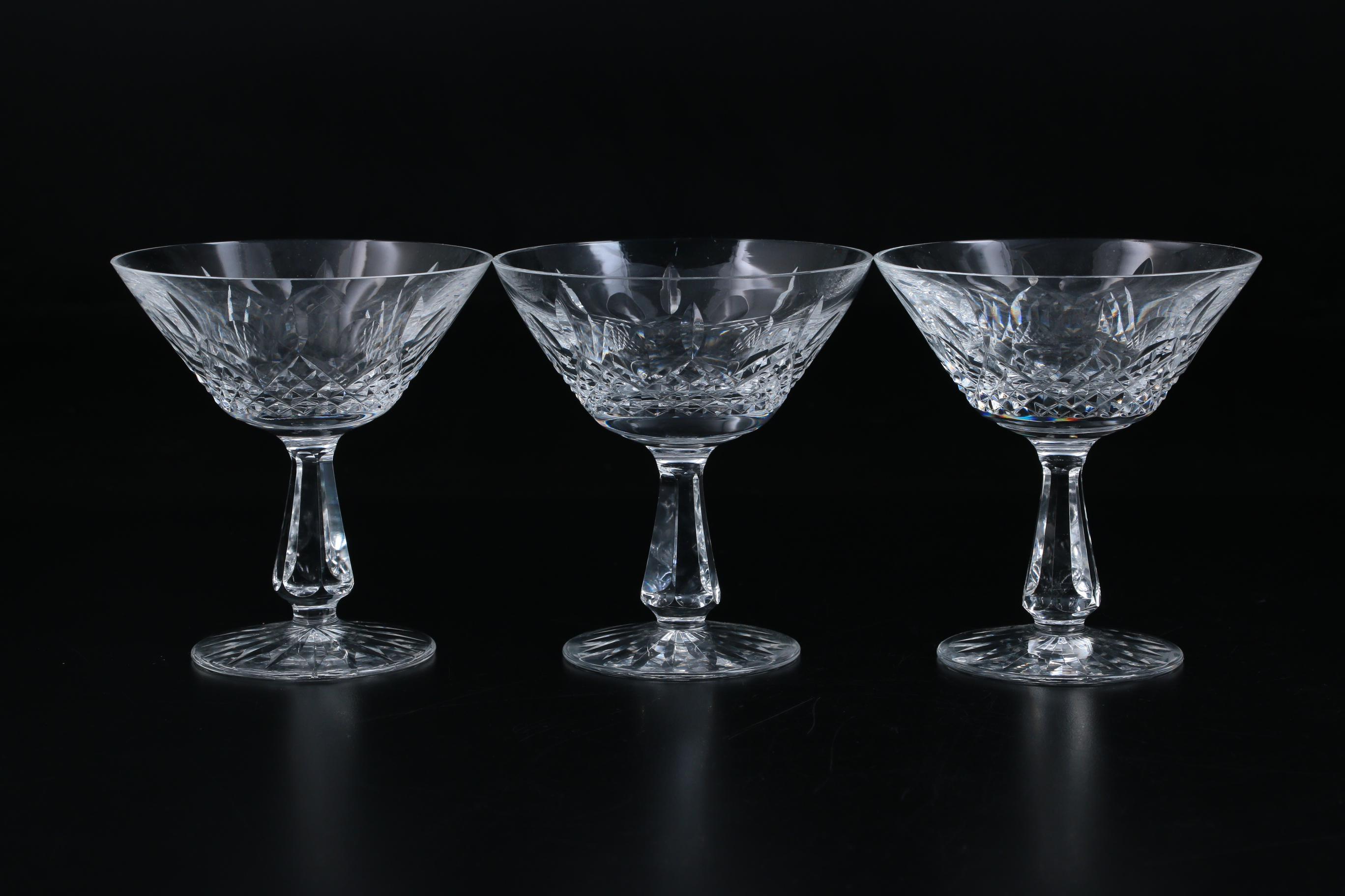 Waterford Crystal "Kenmare" Champagne Coupes, Late 20th Century