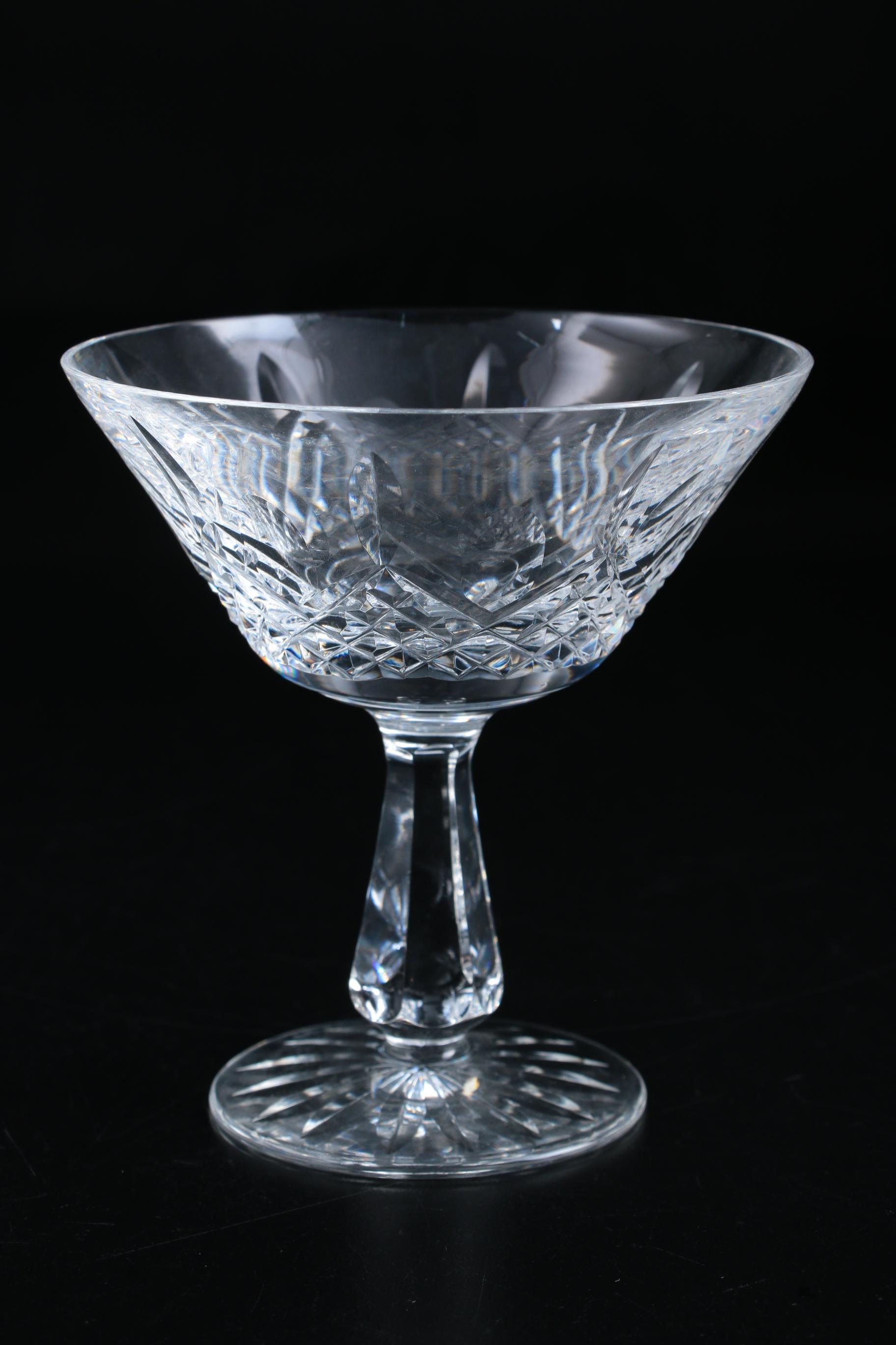 Waterford Crystal "Kenmare" Champagne Coupes, Late 20th Century