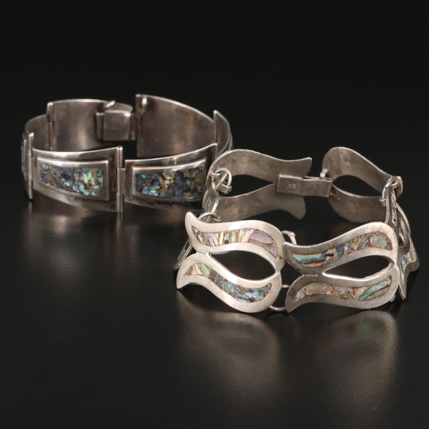 Sterling Silver Abalone Inlay Bracelets