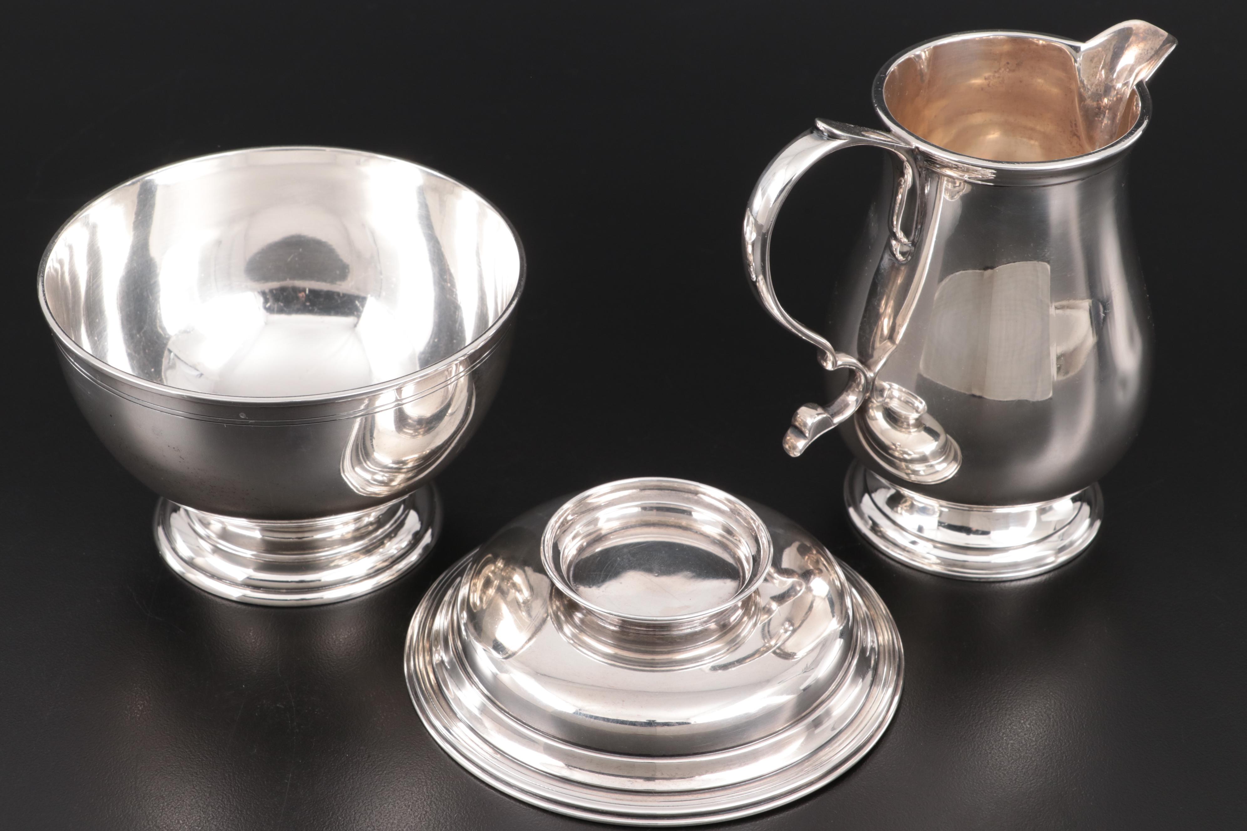 Stieff "Williamsburg" Sterling Silver Coffee Service with Wallace "Alden" Tray