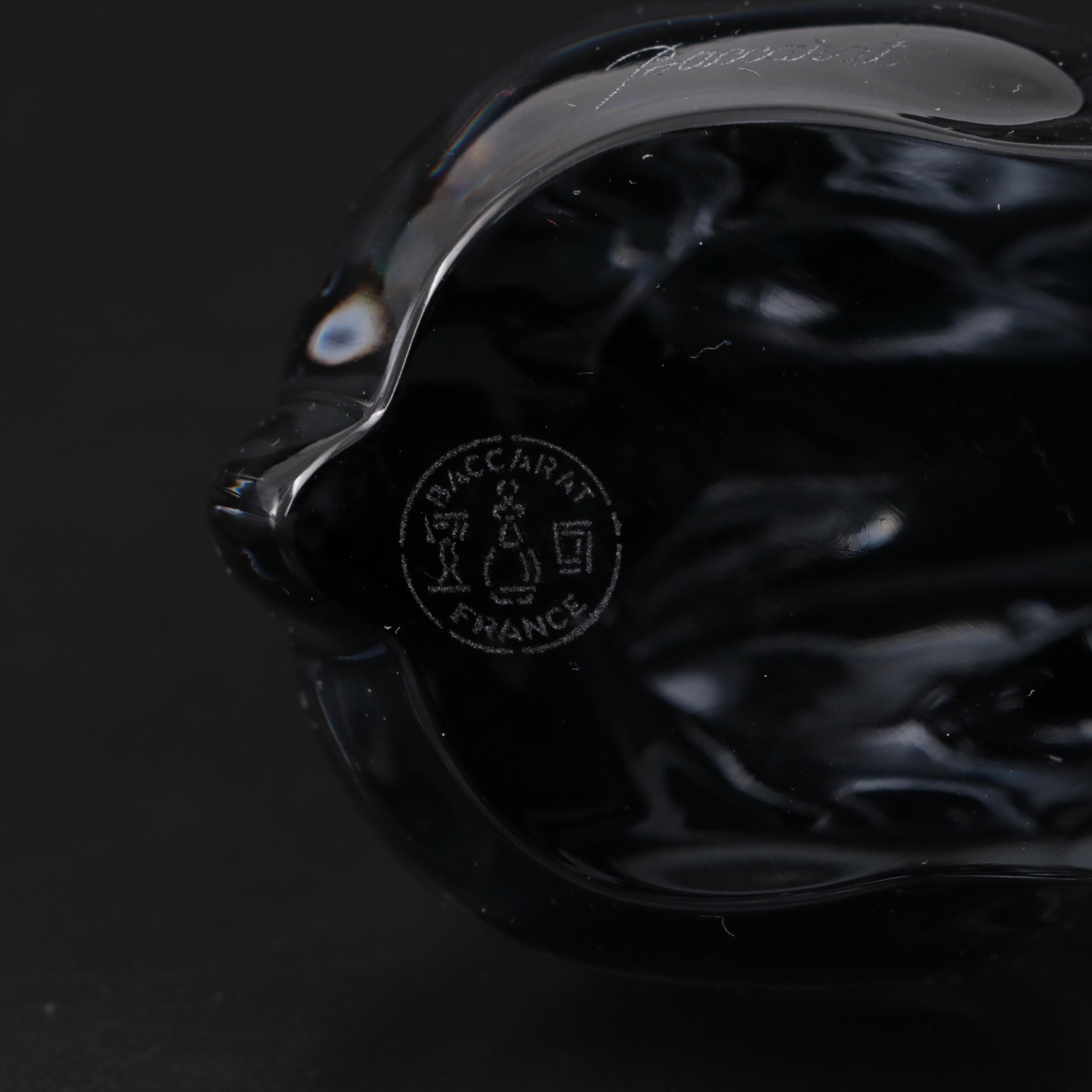 Baccarat "Egyptian Cat" and "Rabbit Sitting" Crystal Figurines