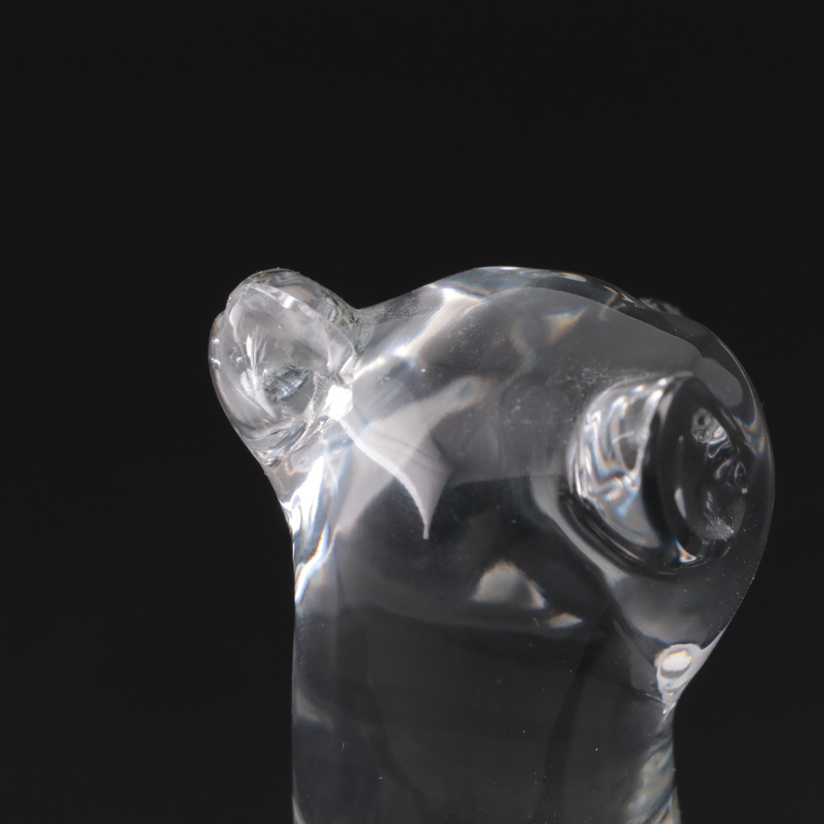 Baccarat "Egyptian Cat" and "Rabbit Sitting" Crystal Figurines