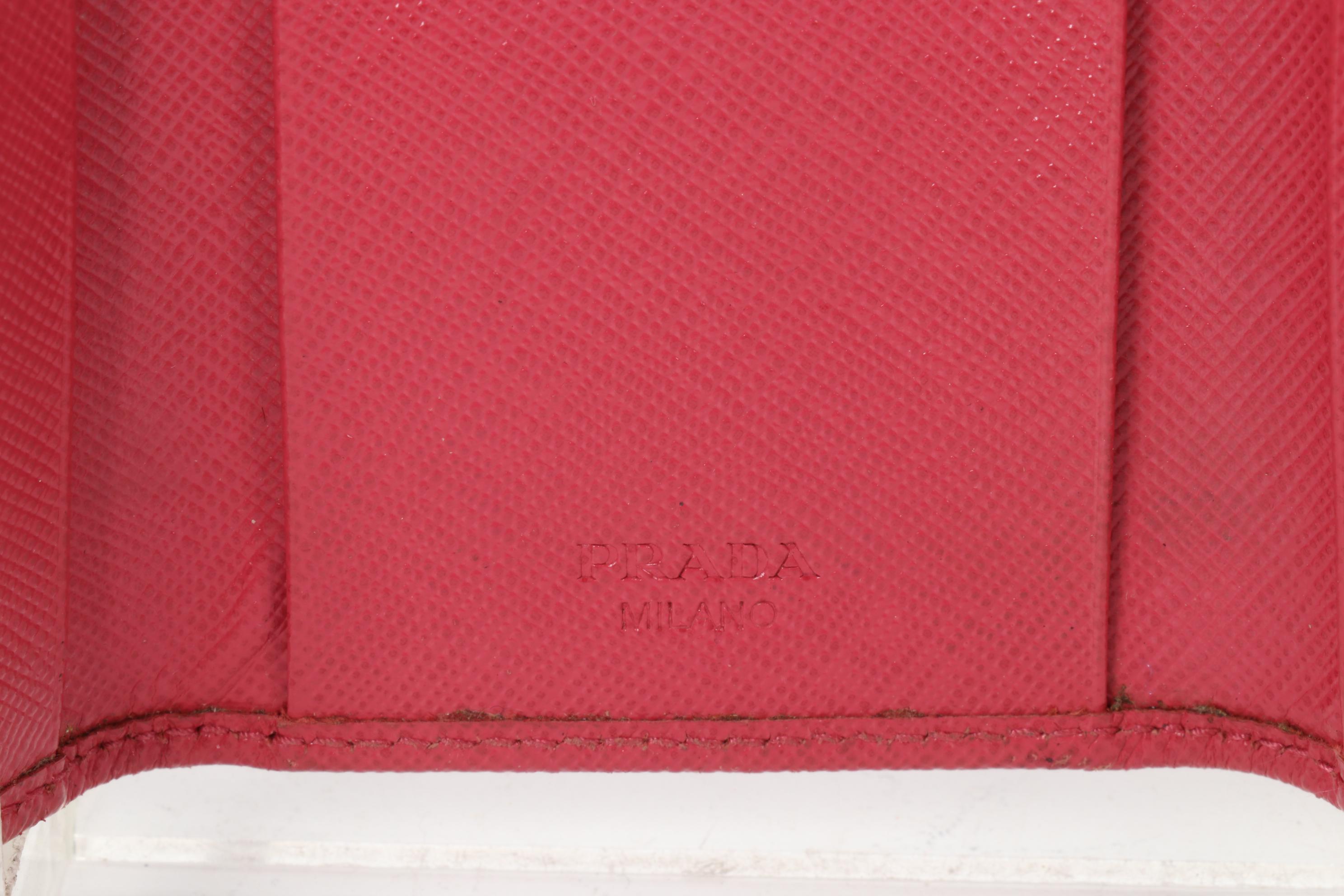Prada Six-Key Hook Case in Coral Pink Saffiano Leather