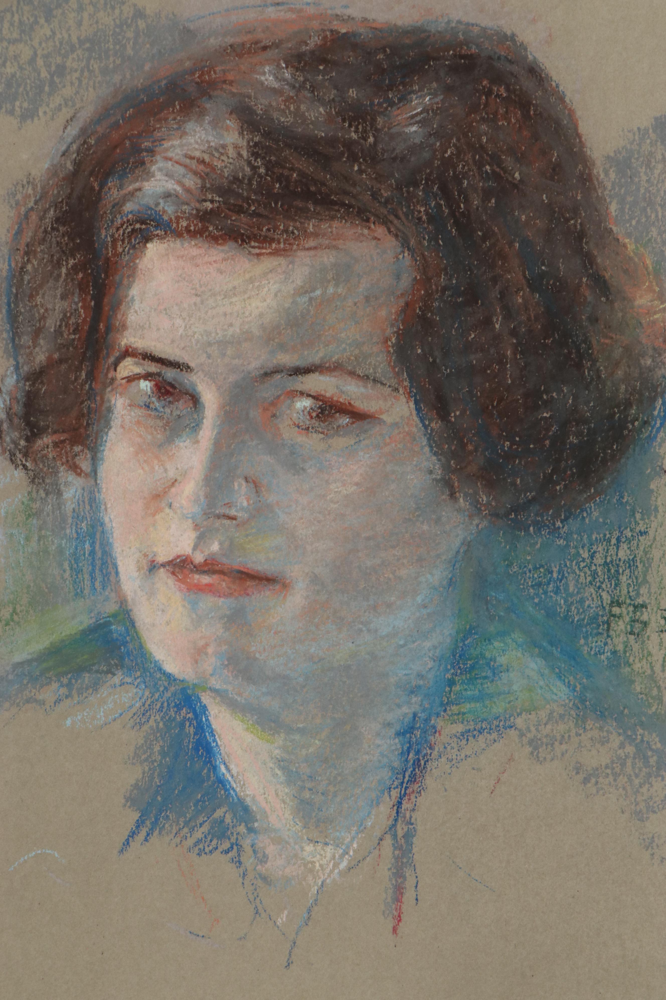 Rabbi Frederick Solomon Portrait Pastel Drawings, Early 20th Century