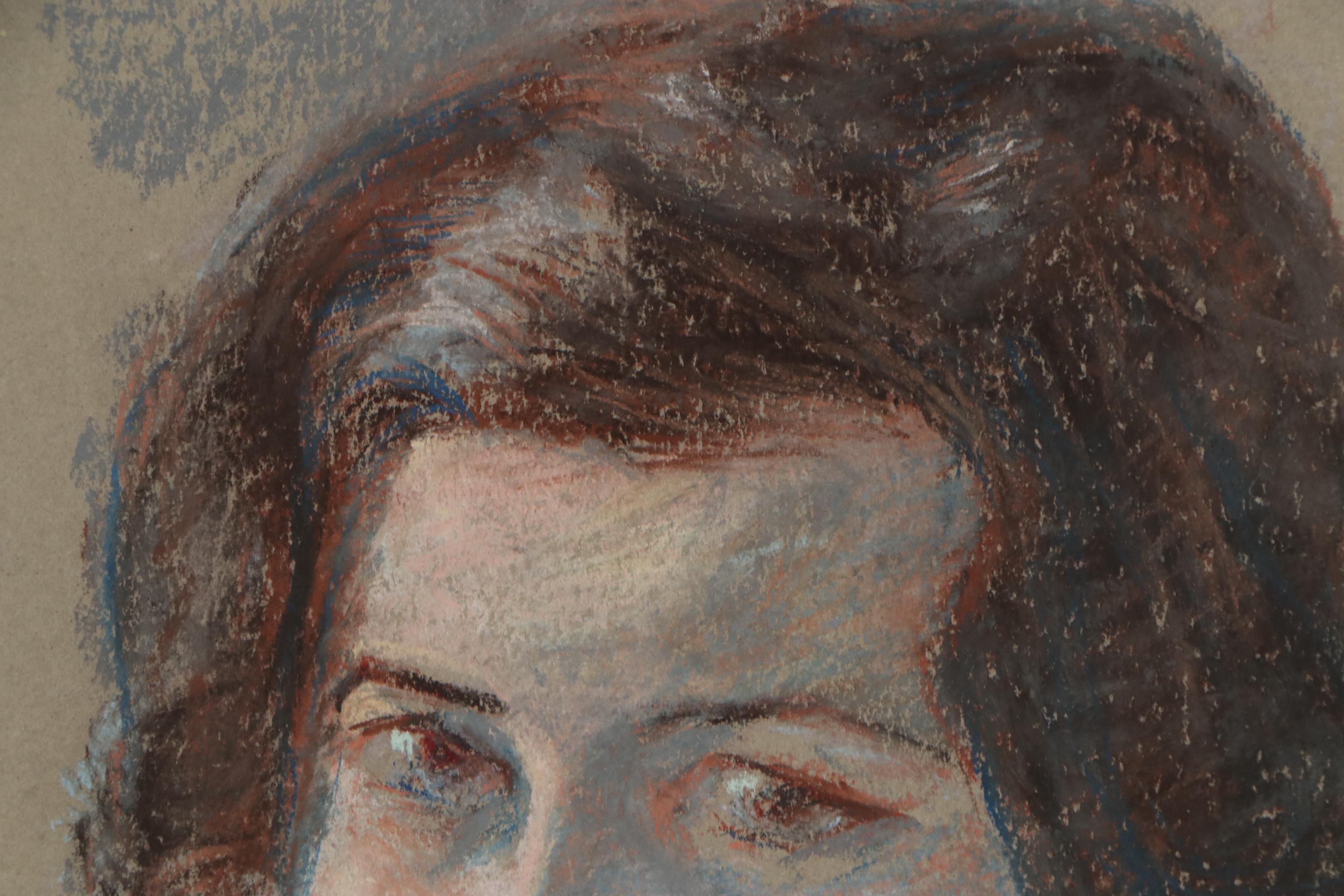 Rabbi Frederick Solomon Portrait Pastel Drawings, Early 20th Century