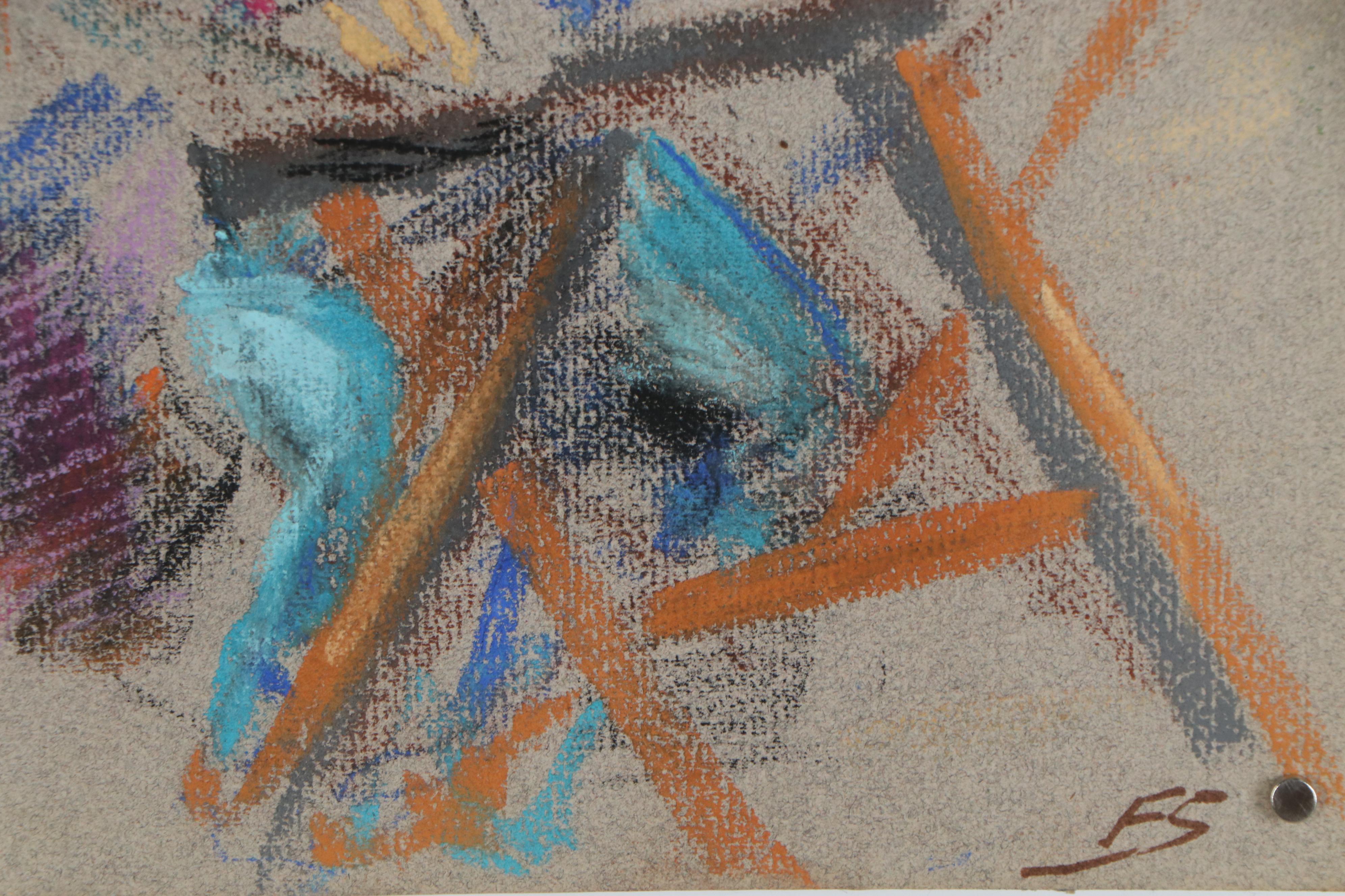 Rabbi Frederick Solomon Figural and Landscape Pastel Drawing, Early 20th Century