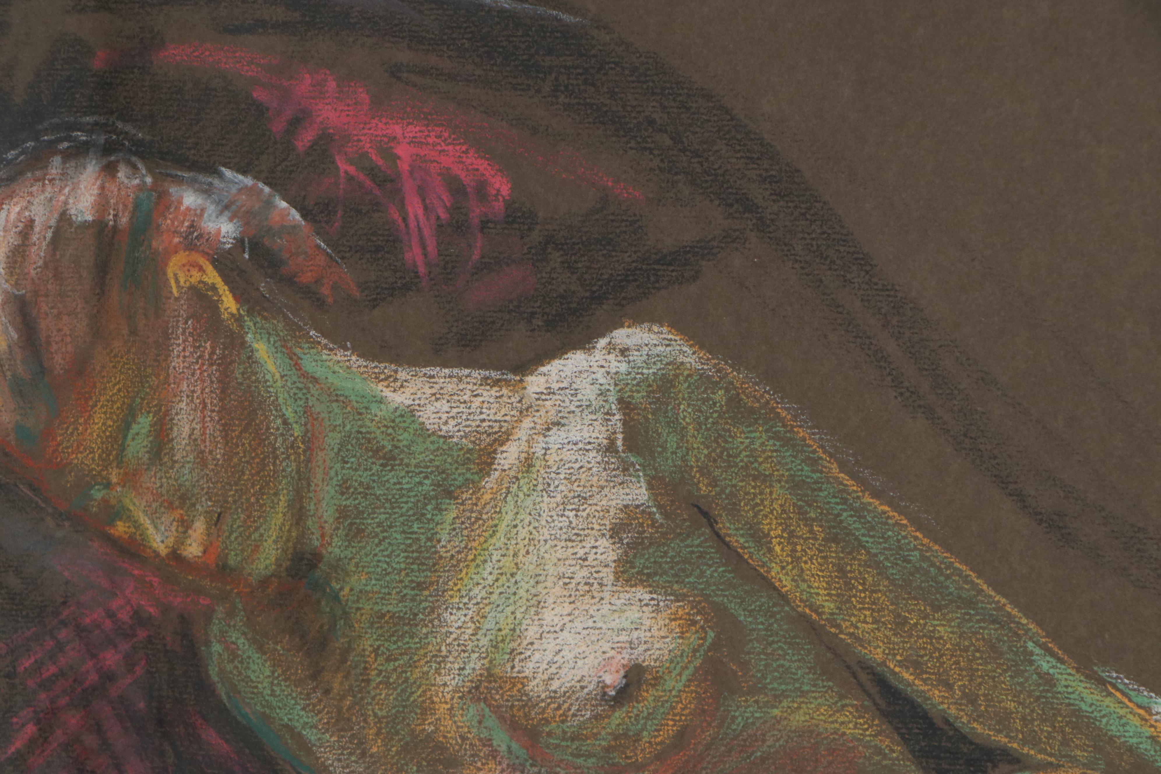 Rabbi Frederick Solomon Nude Figural Pastel Drawings, Mid-20th Century