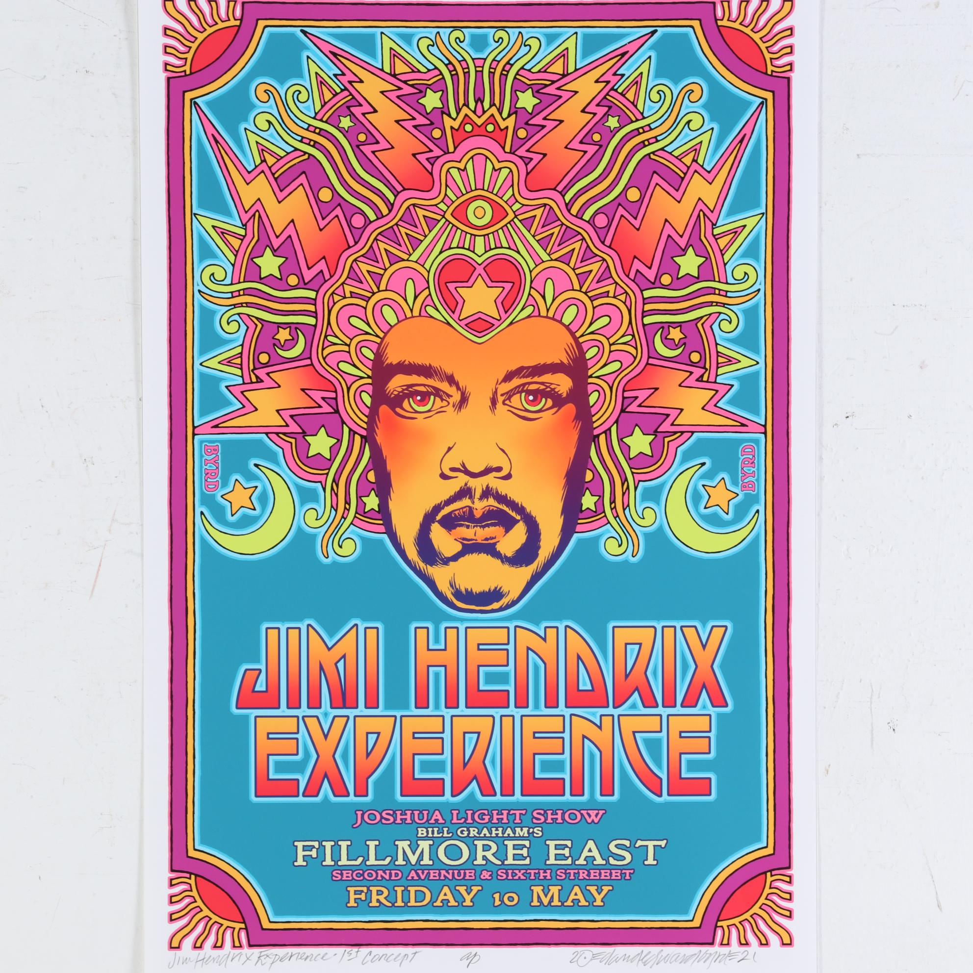 David Edward Byrd Giclée "Jimi Hendrix Experience - 1st Concept," 2021