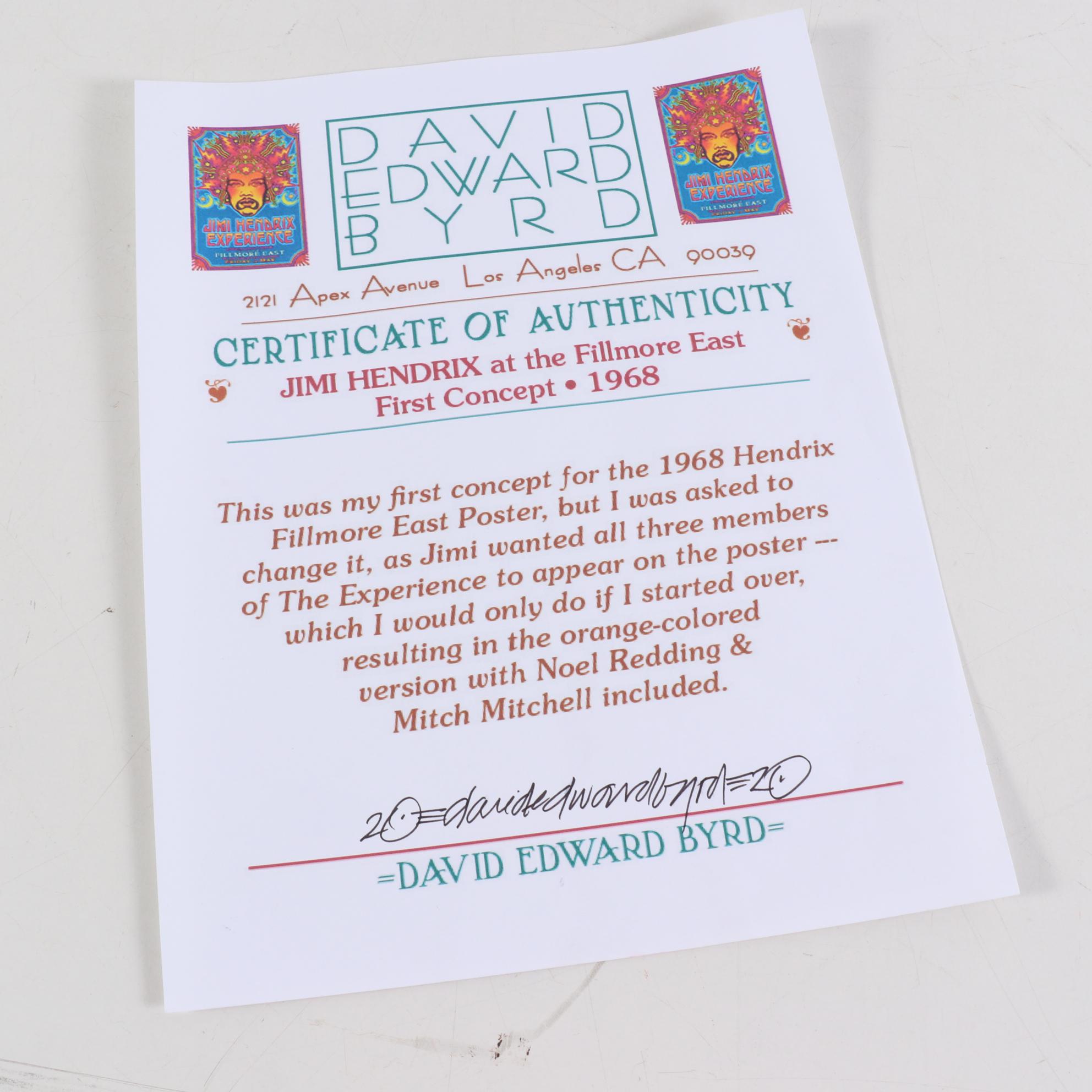 David Edward Byrd Giclée "Jimi Hendrix Experience - 1st Concept," 2021