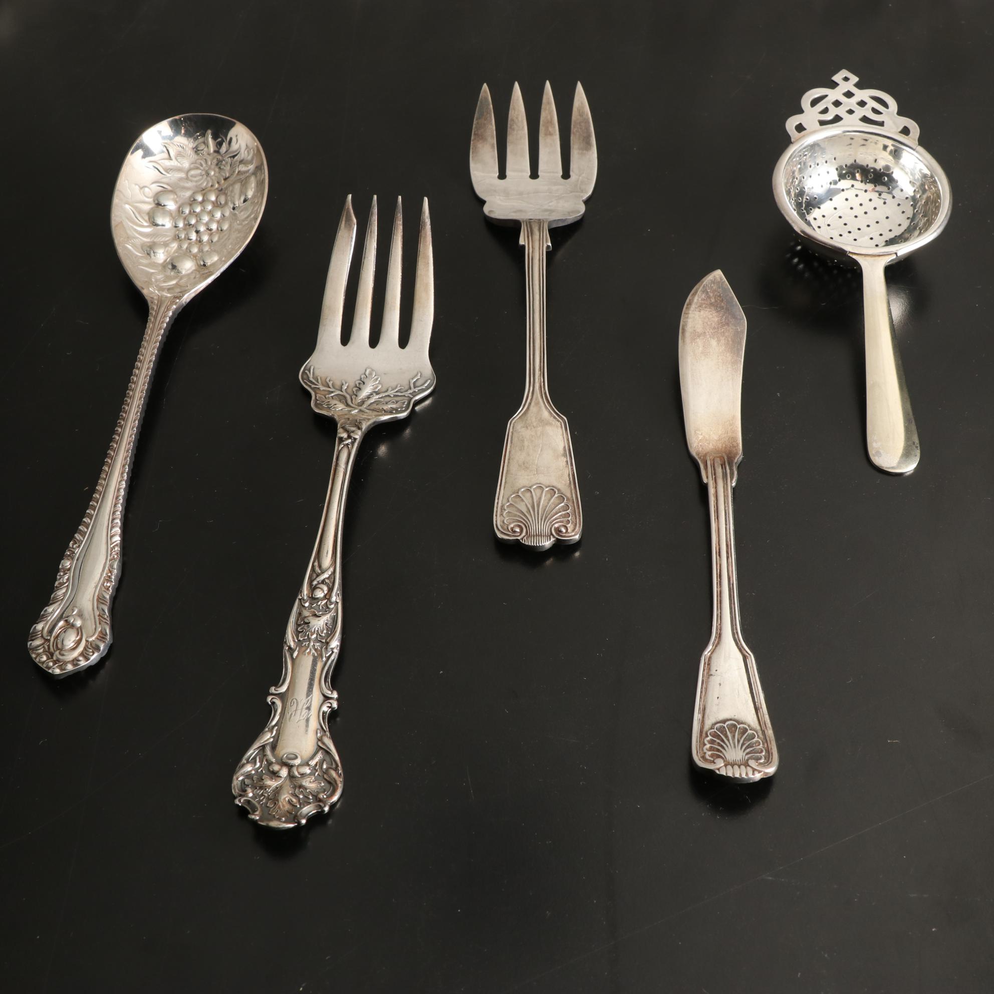 W.D. Smith Silver Co. "Chippendale" Water Pitcher and Other Silver Plate