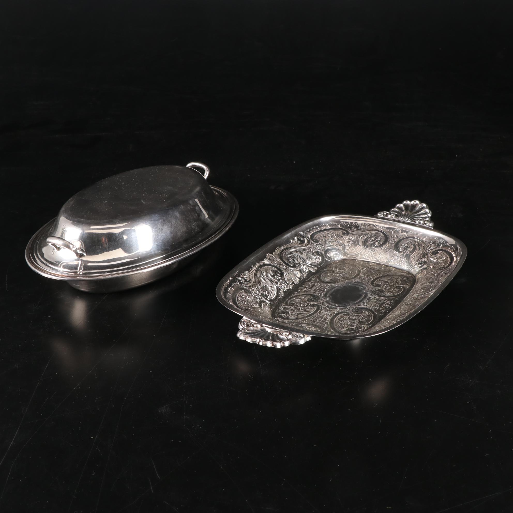 W.D. Smith Silver Co. "Chippendale" Water Pitcher and Other Silver Plate