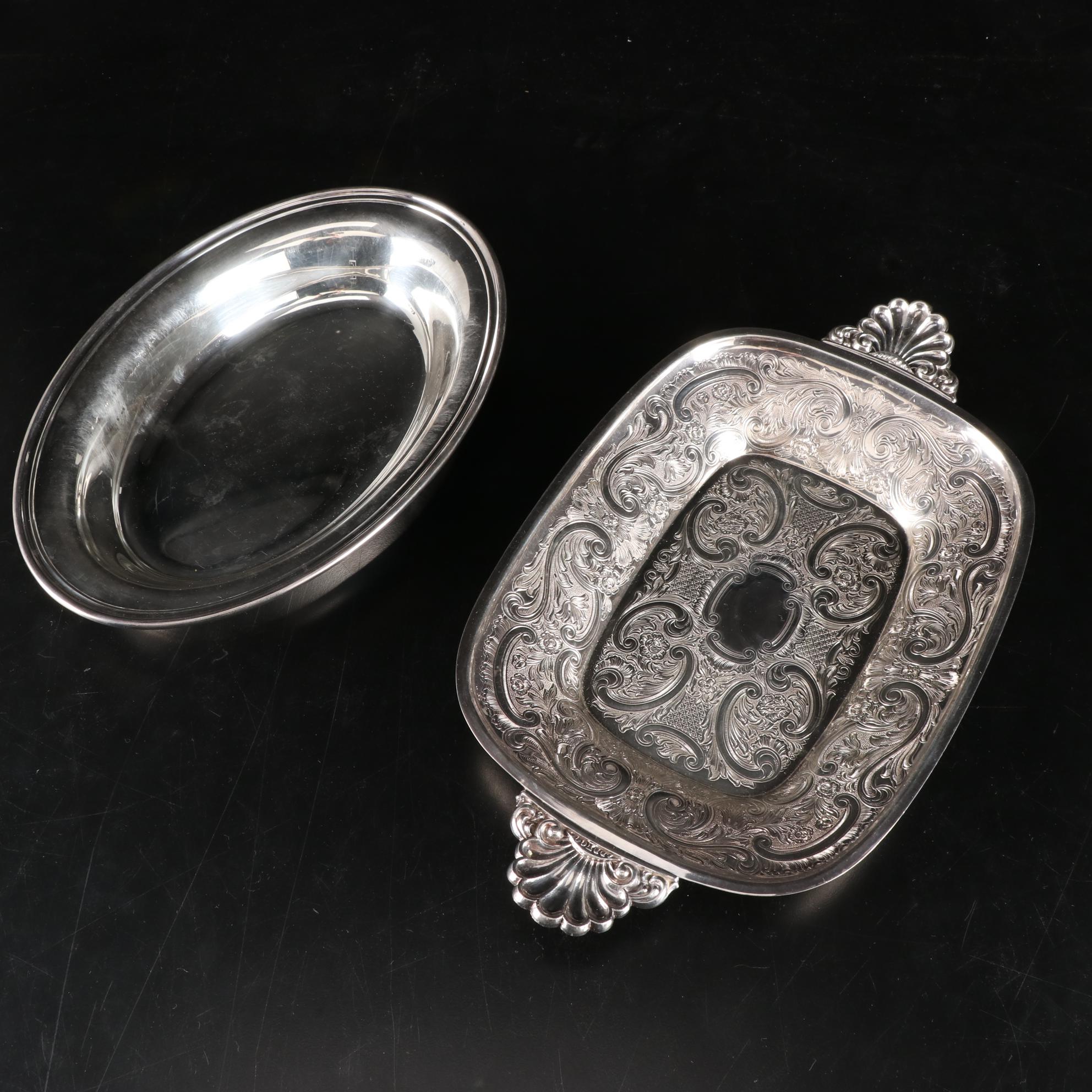 W.D. Smith Silver Co. "Chippendale" Water Pitcher and Other Silver Plate