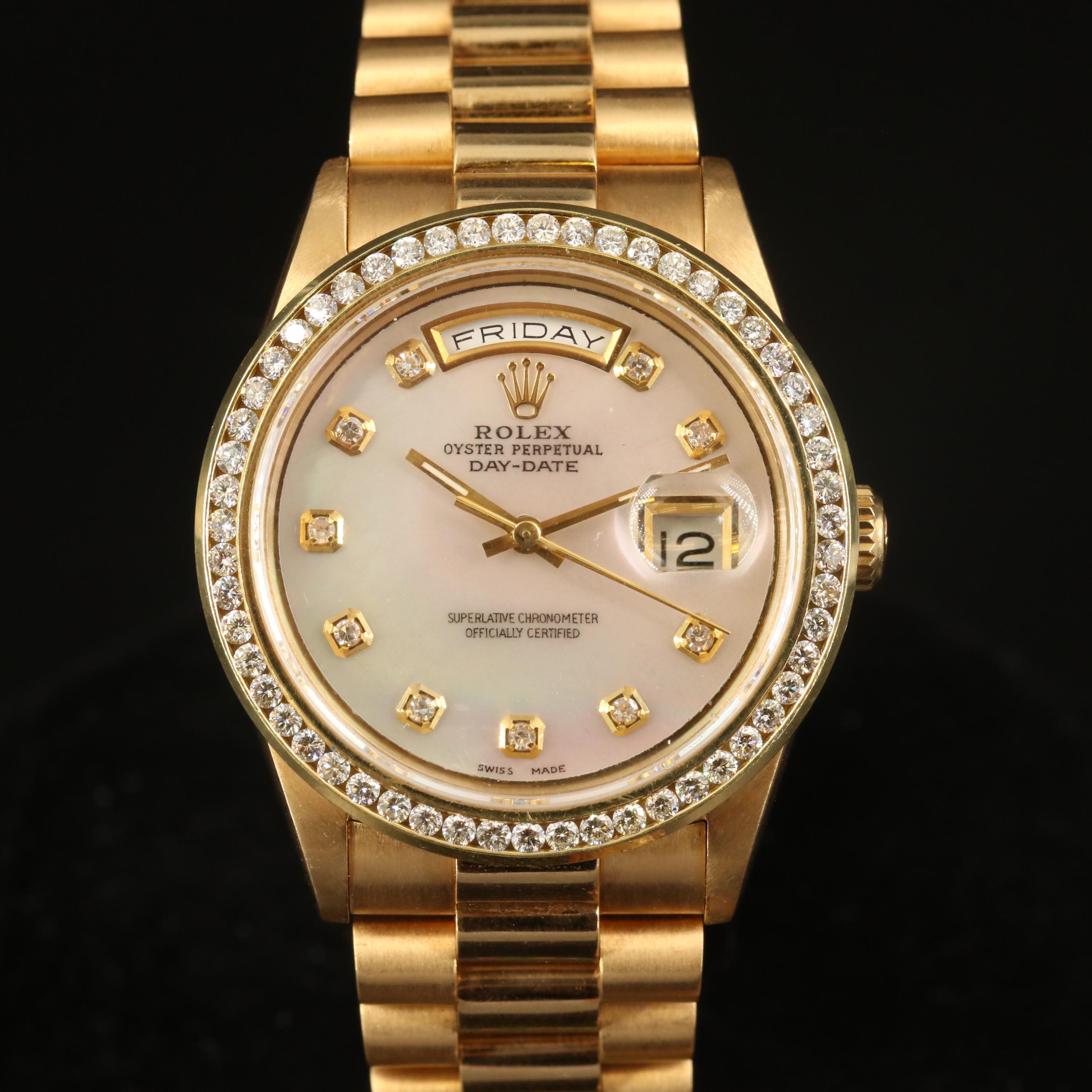 18K and 1.66 CTW Diamond Rolex "Day/Date President" Automatic Watch