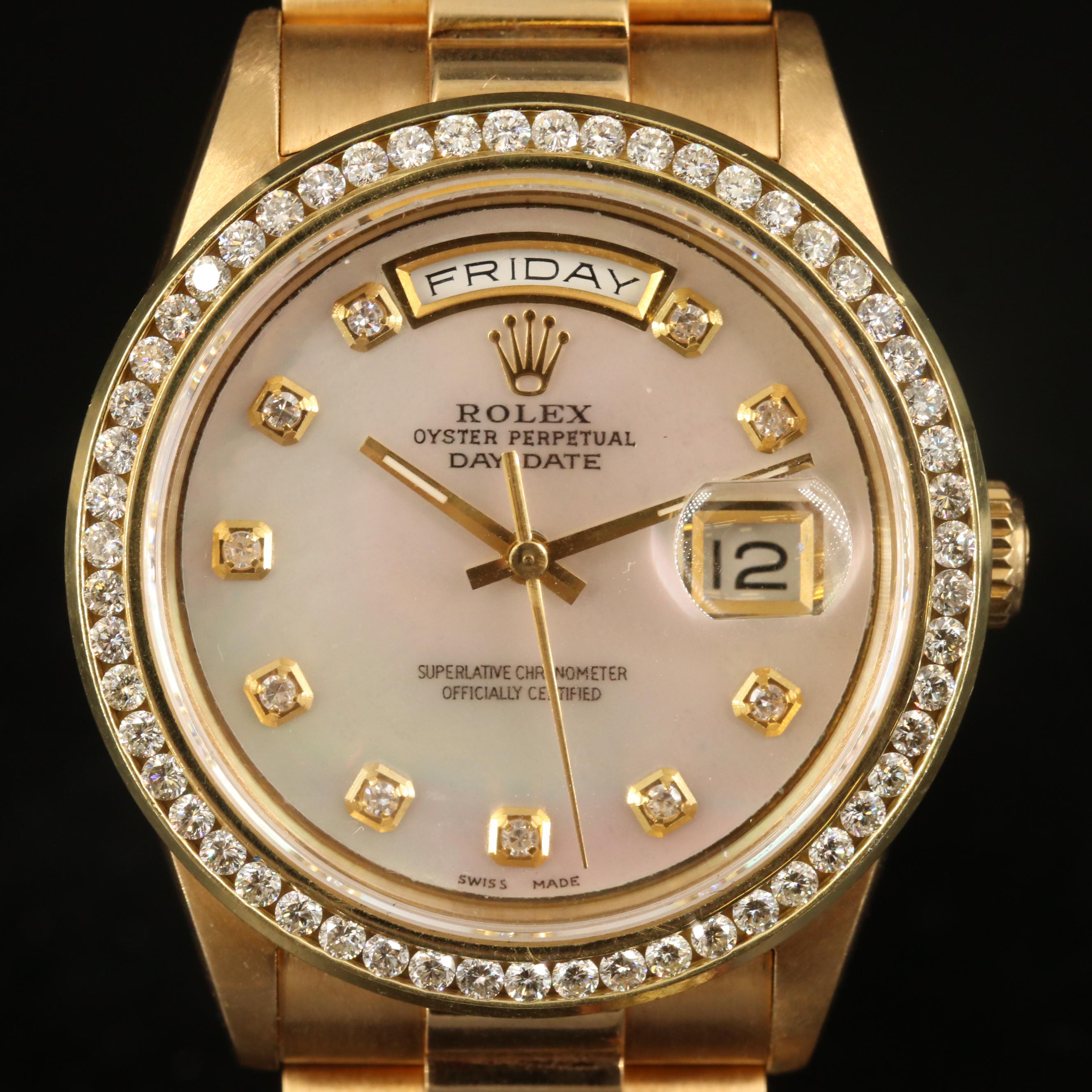 18K and 1.66 CTW Diamond Rolex "Day/Date President" Automatic Watch