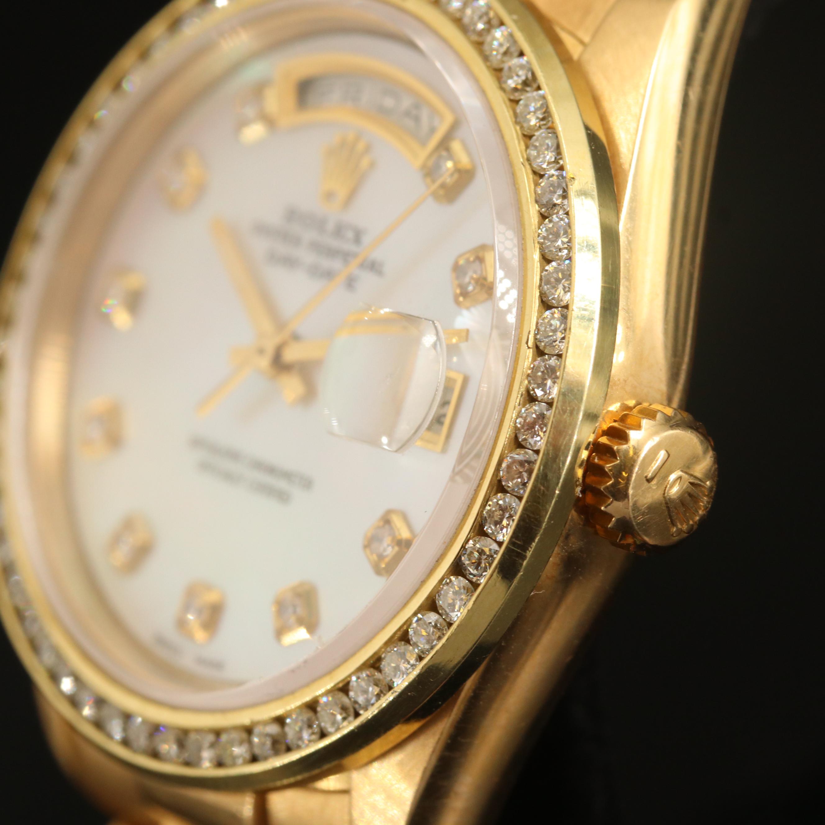 18K and 1.66 CTW Diamond Rolex "Day/Date President" Automatic Watch