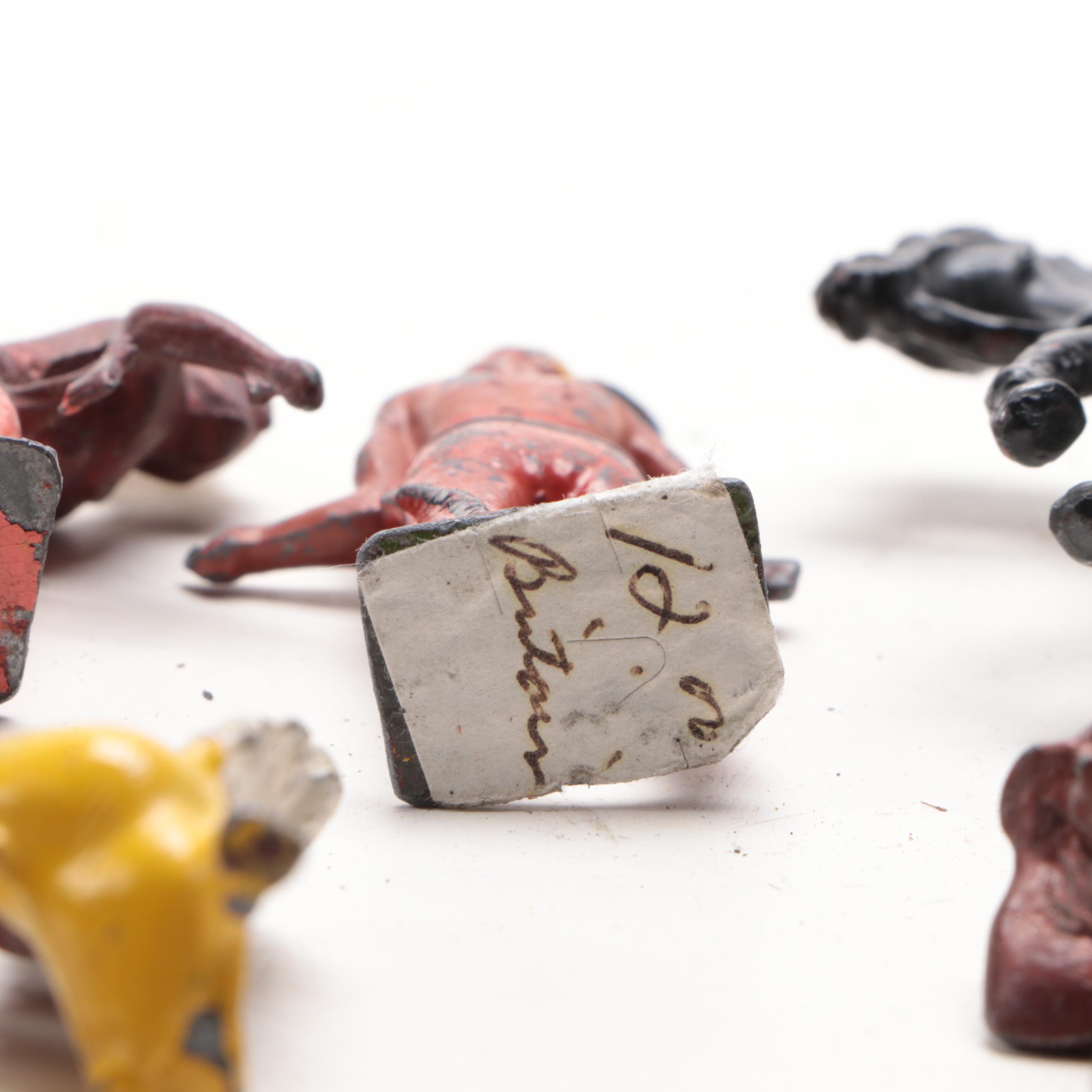 Enameled Metal Historical Figurines, Mid-20th Century