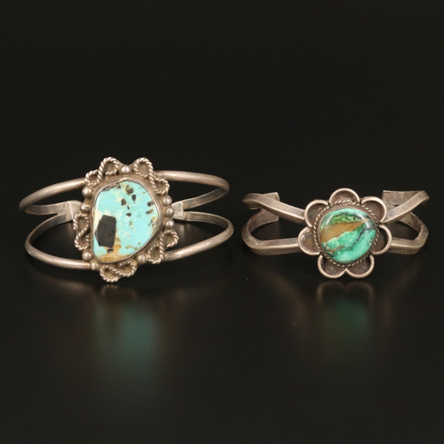 Southwestern Sterling Silver Turquoise Cuffs