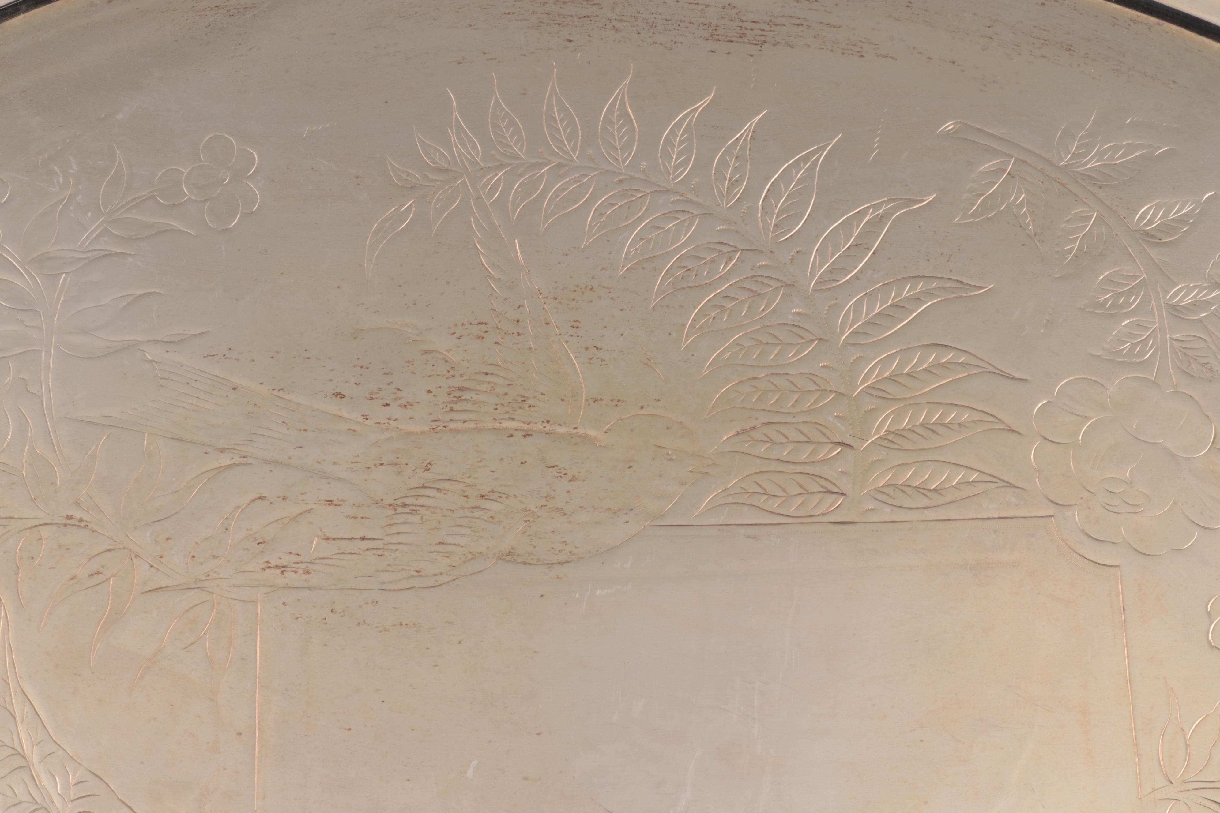 John Henry Potter of Sheffield Chased Silver Plate Tray, c. 1884–1940